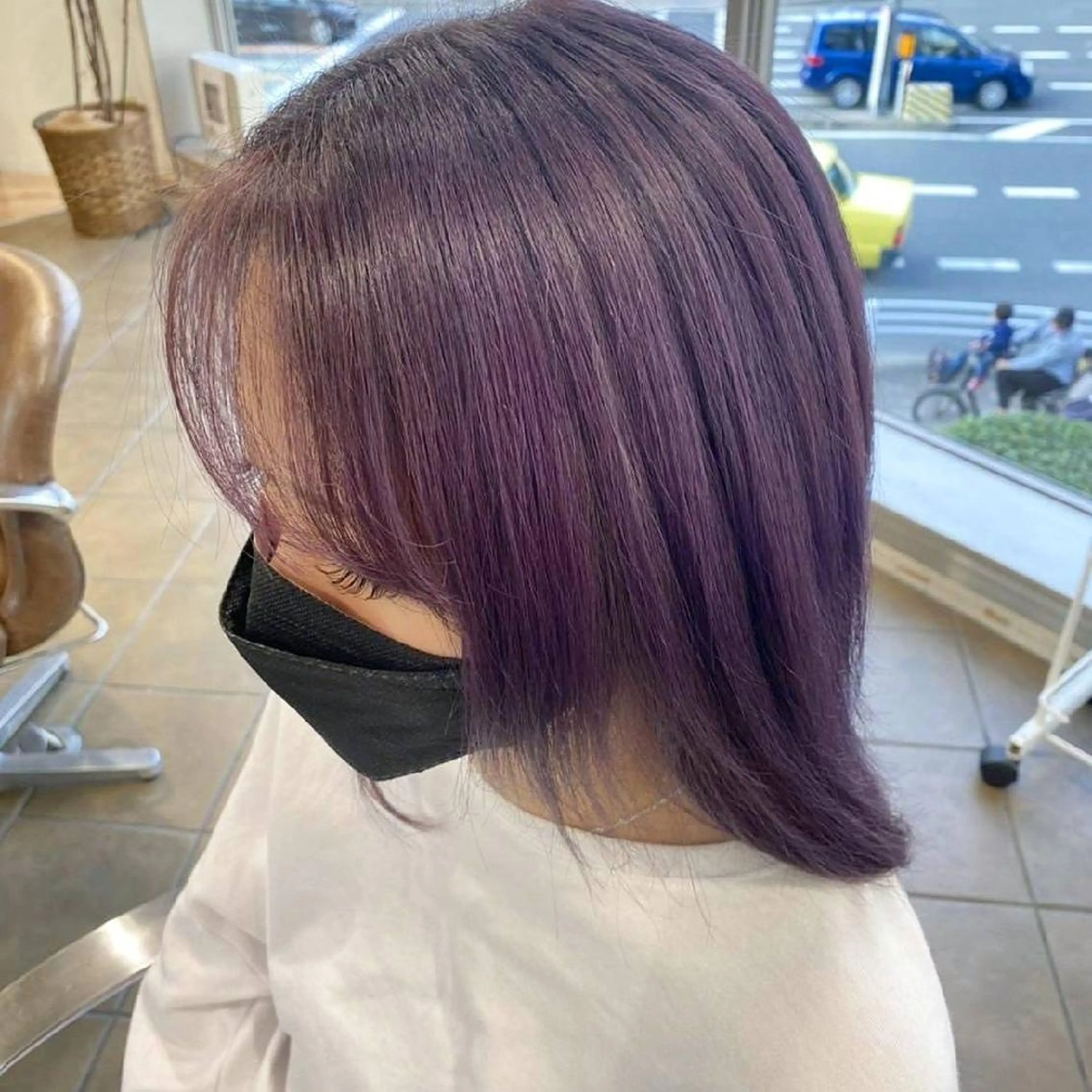 カラー ラベンダーカラー ヘアカラー Luisハイライト　 喜連瓜破、髪質改善のヘアスタイル