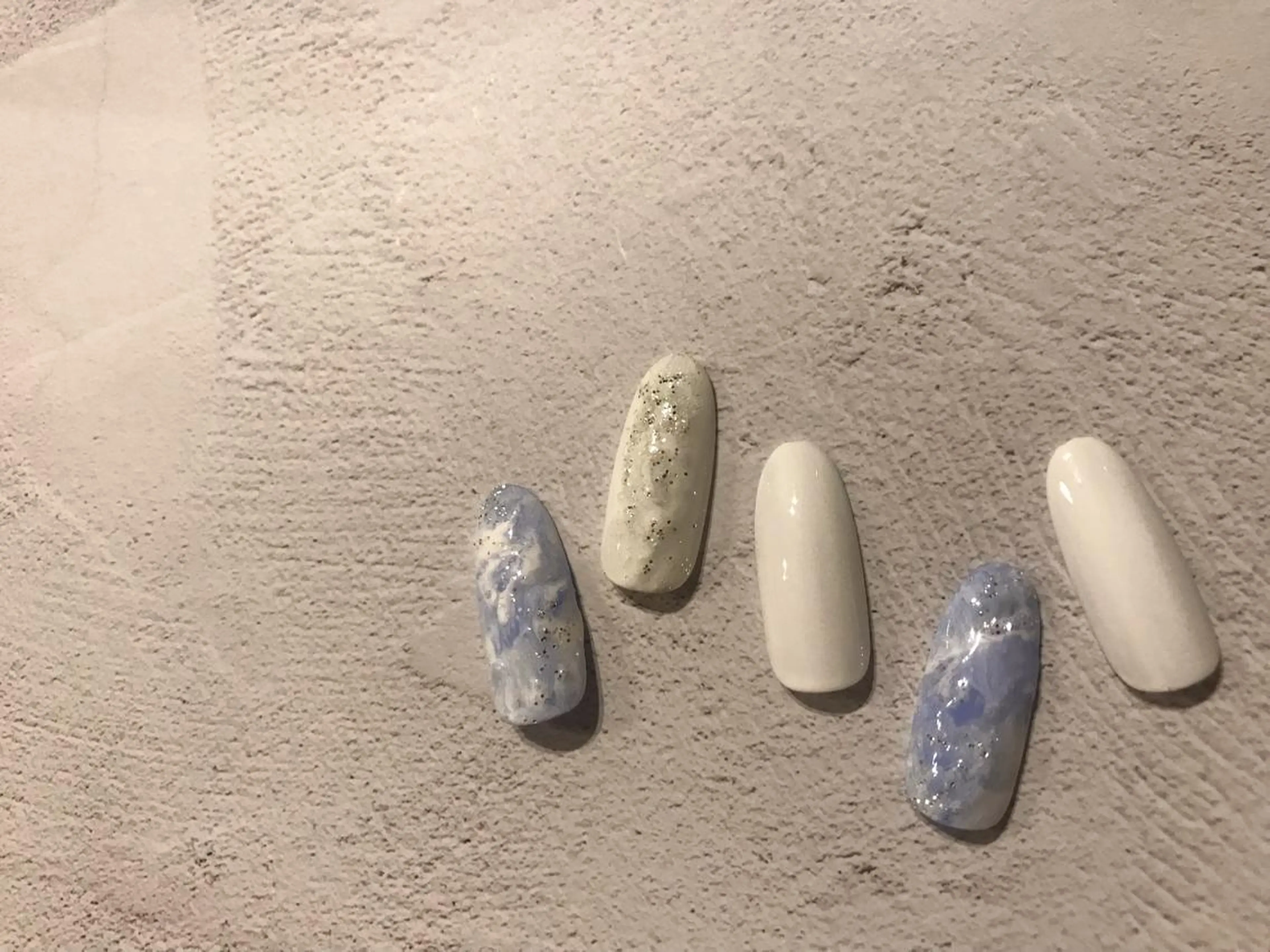 ネイル 水色 大理石ネイル(マーブル) ニュアンスネイル ホワイト Kimura Yukoのネイルデザイン