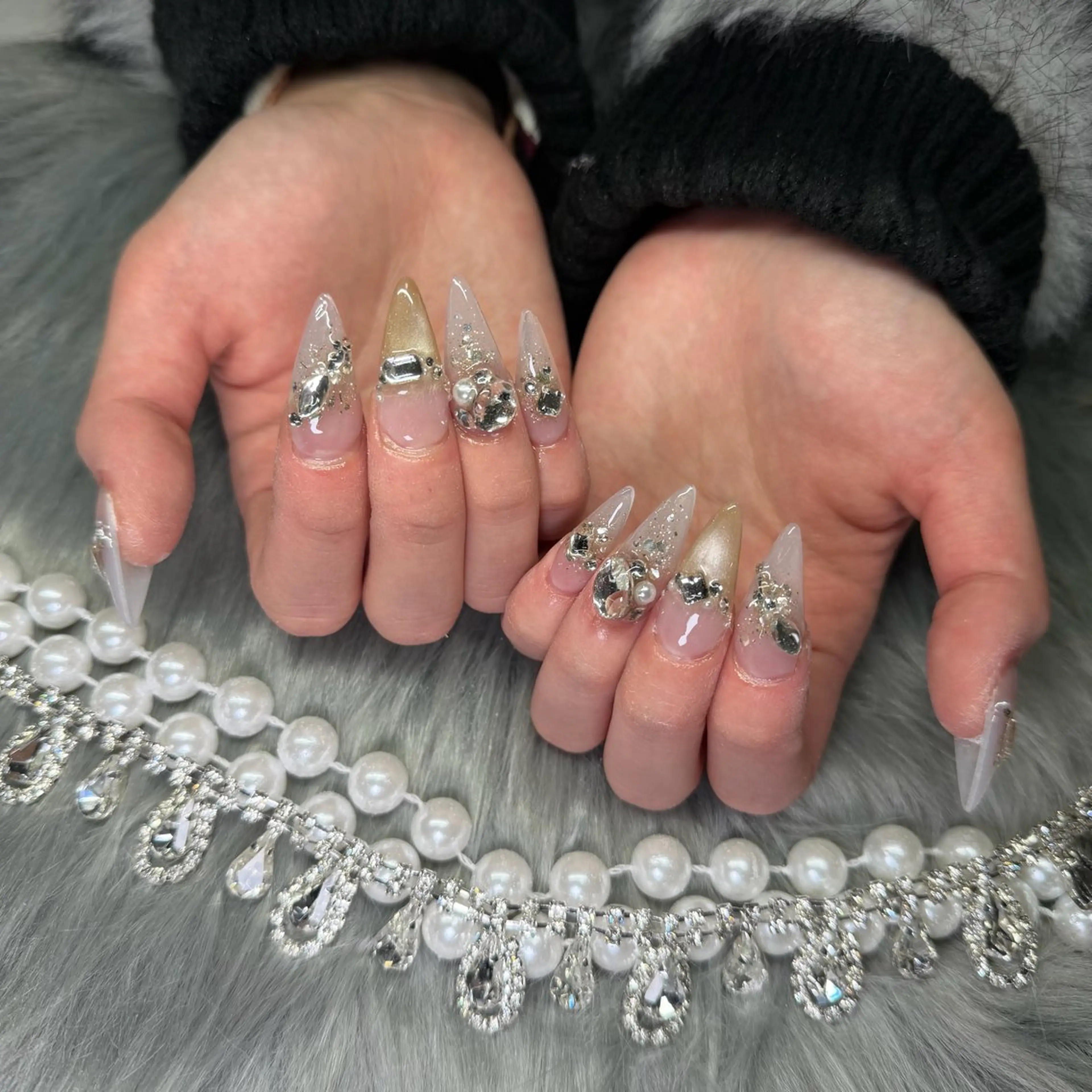 メンズ ネイル メンズ韓国風 フレンチネイル ジェルネイル 韓国ネイル ロングネイル ハンドネイル Nail Salon Growのネイルデザイン