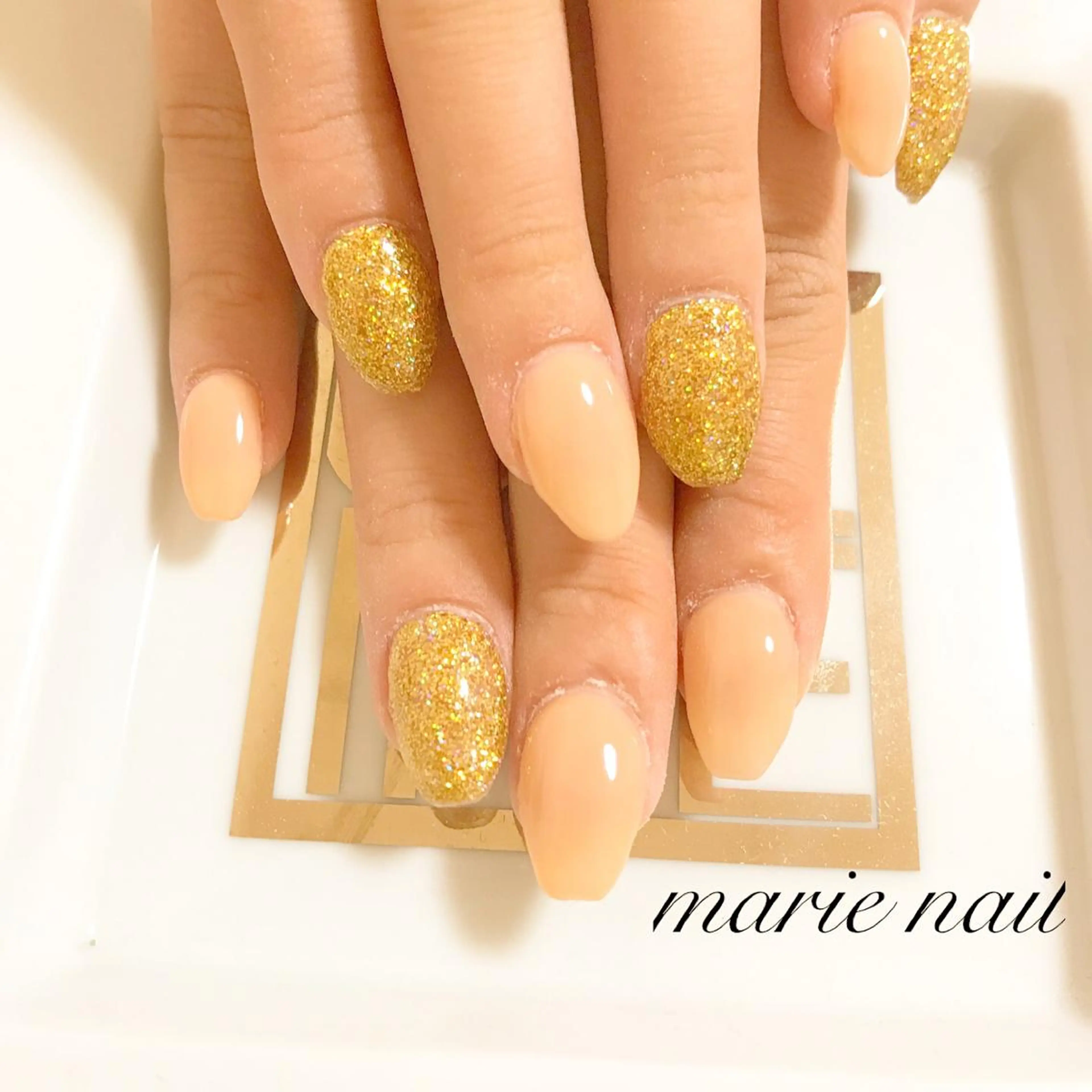 ネイル 長さ出し ワンカラーネイル marie nailのネイルデザイン
