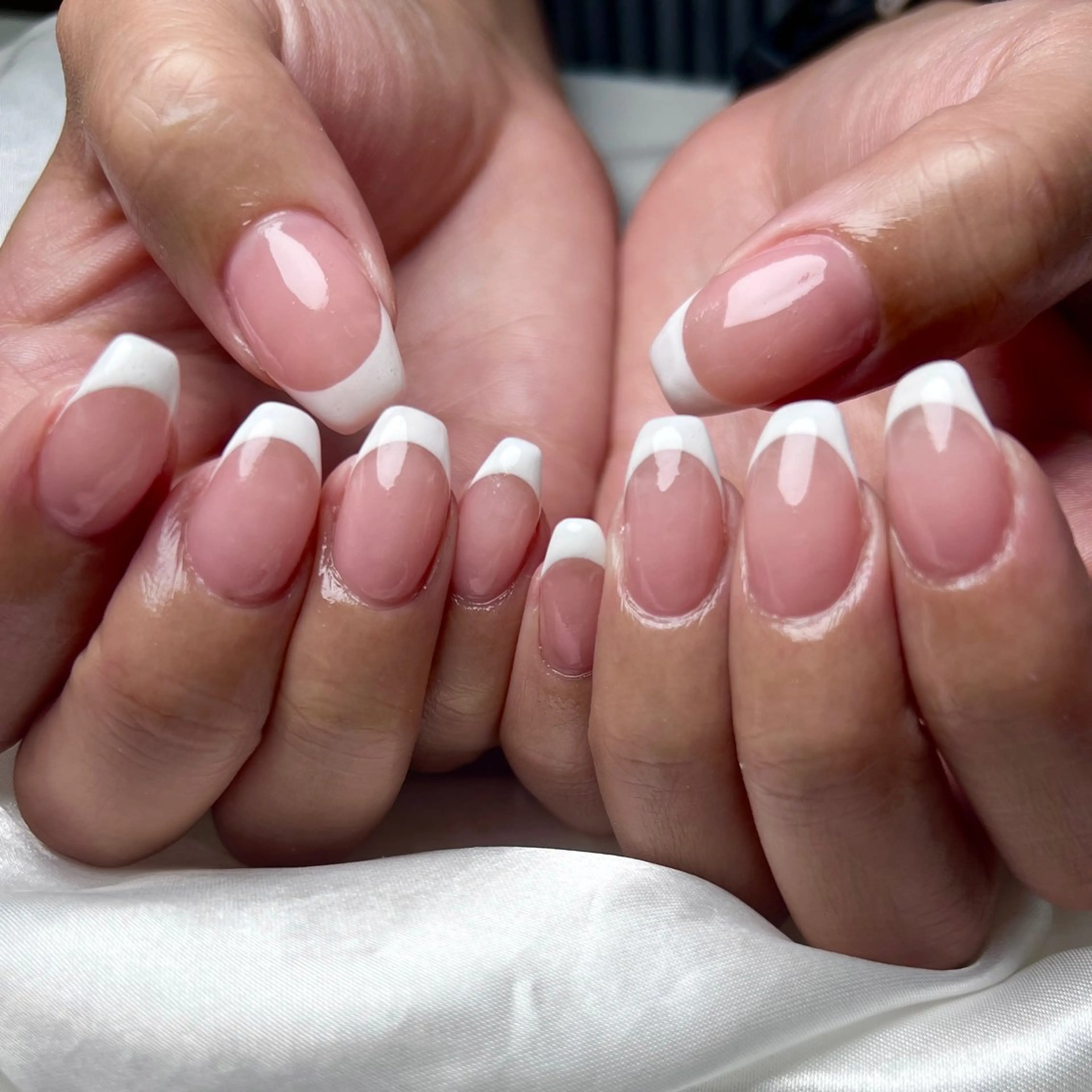 ネイル フレンチネイル オフィスネイル ピンク ピンクベージュ シンプルネイル ハンドネイル 【nailsalon LaMeL】岡崎のネイルデザイン