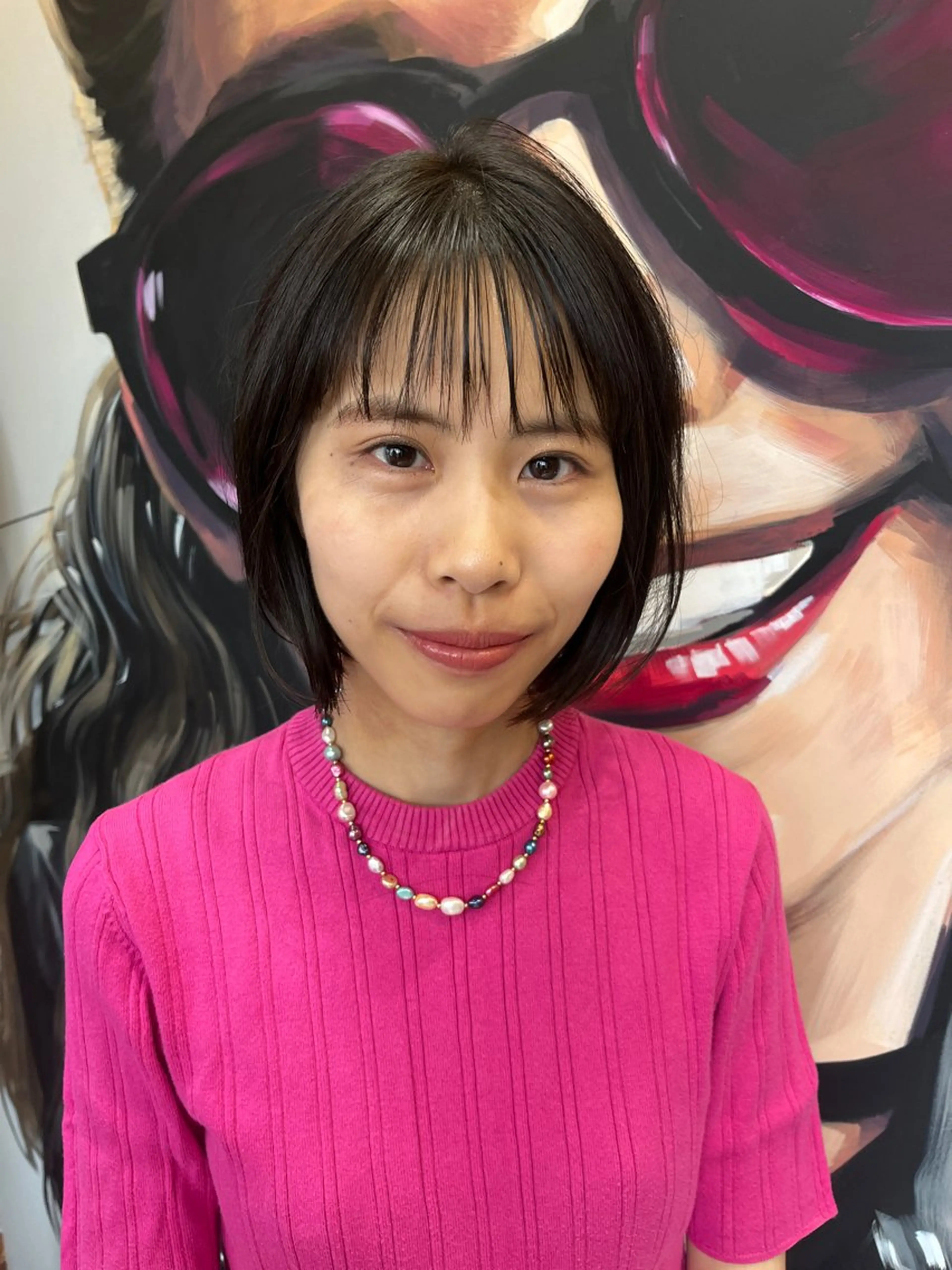 セミロング ヘアアレンジ ボブ ハイライト 髪質改善 韓国風ヘア 小顔カット 久木原 ゆりのヘアスタイル