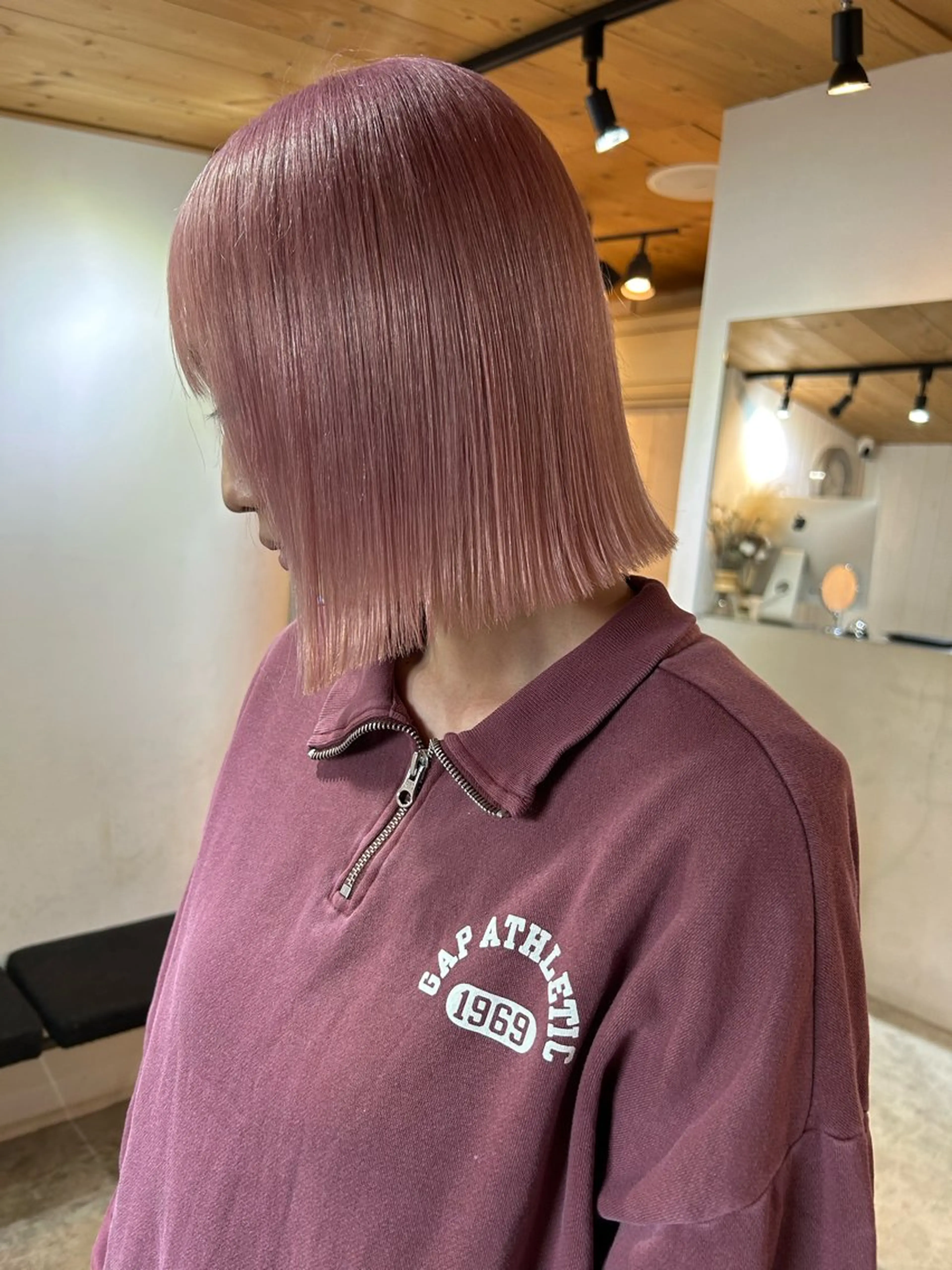 ショート カラー メンズ ピンクカラー カット ヘアカラー トリートメント 🧸艶々韓国ヘア 🧁mizunaのヘアスタイル