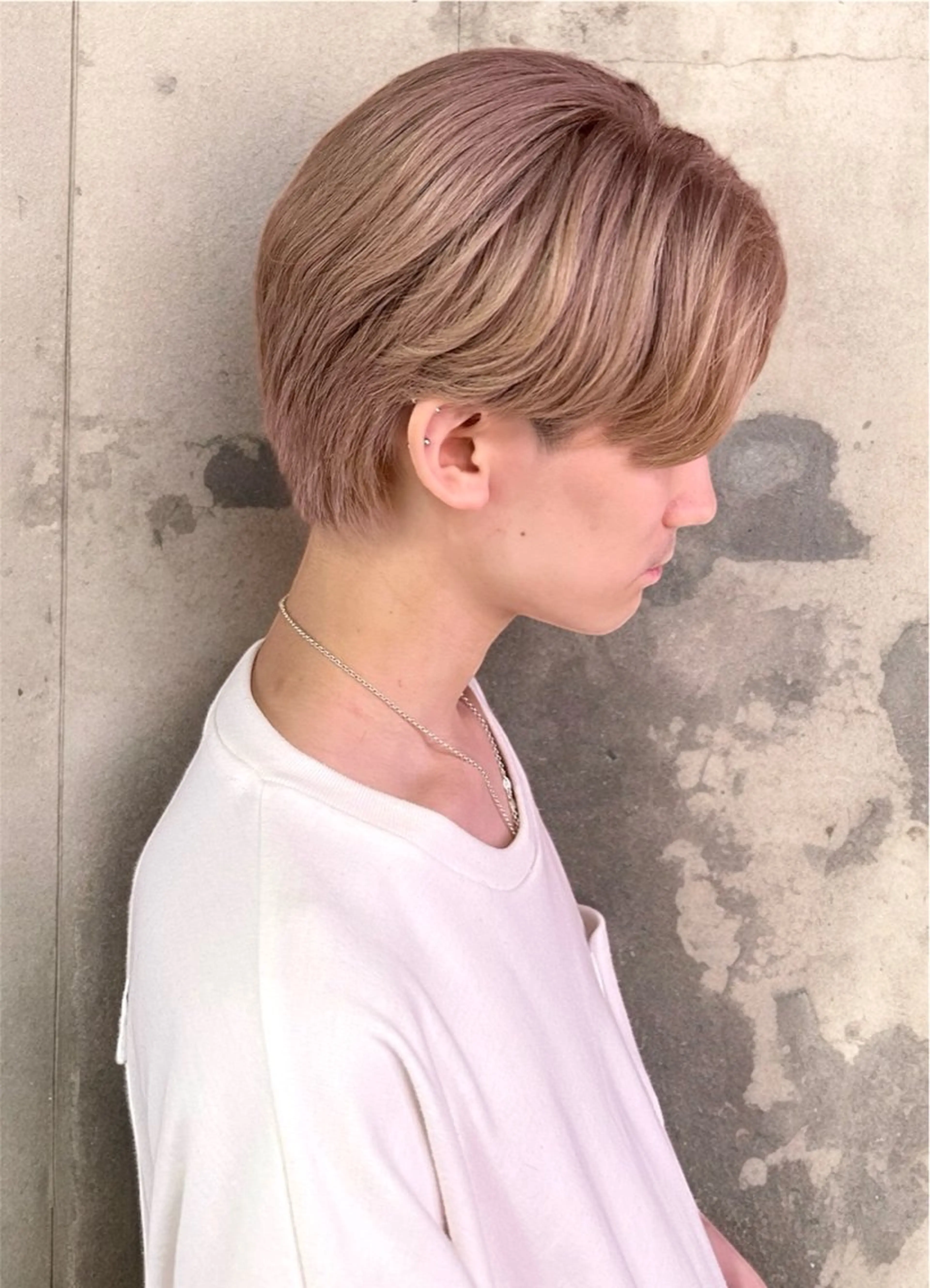 カラー メンズ センターパート ダブルカラー 表参道/原宿　美容師 『はづる』のヘアスタイル