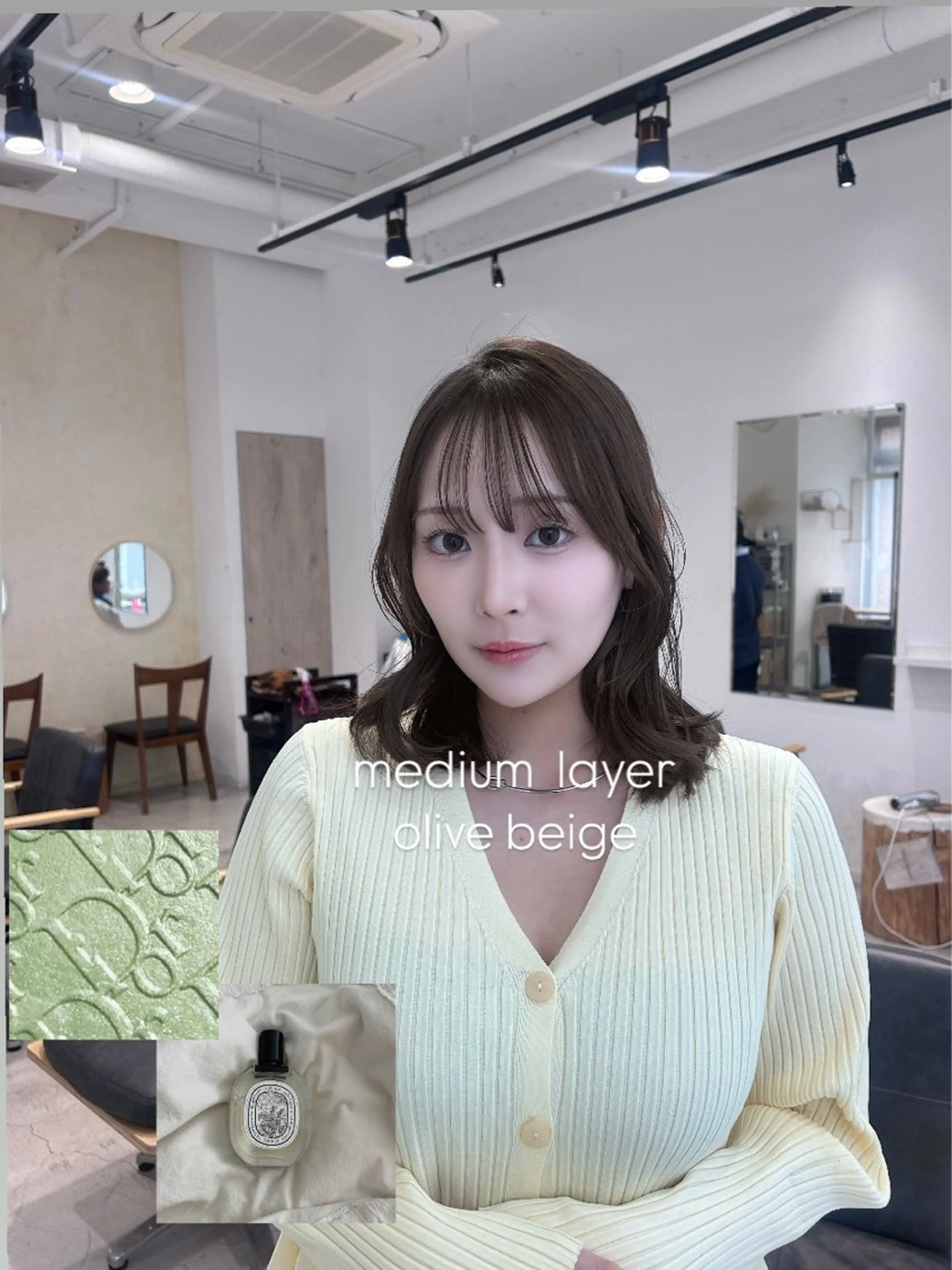 ミディアム カラー カット ヘアカラー トリートメント ブリーチなしWカラー ／レイヤー🎀マリノのヘアスタイル