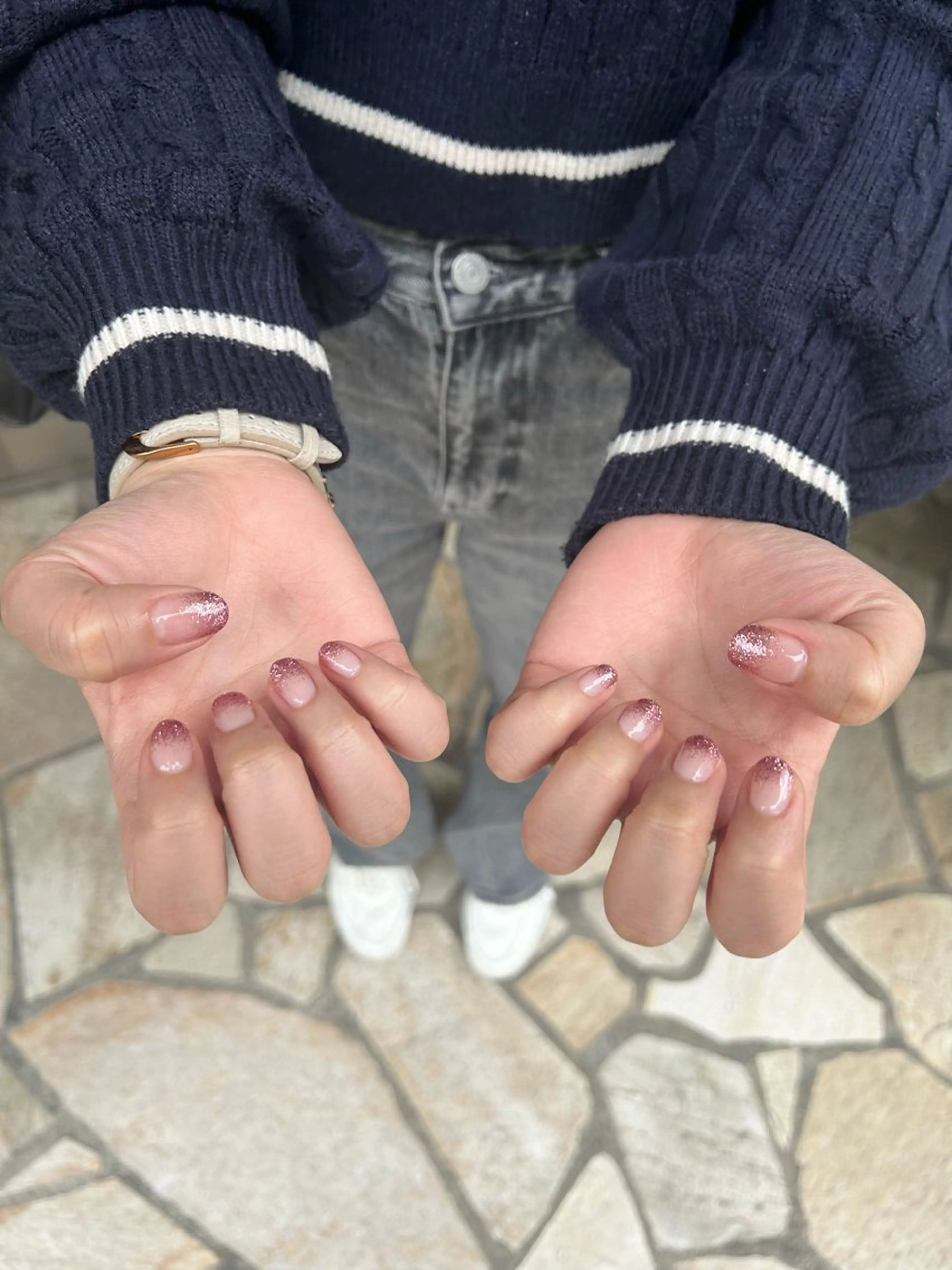 ネイル ラメ(グリッター) ラメグラデーション 野口 姫和のネイルデザイン