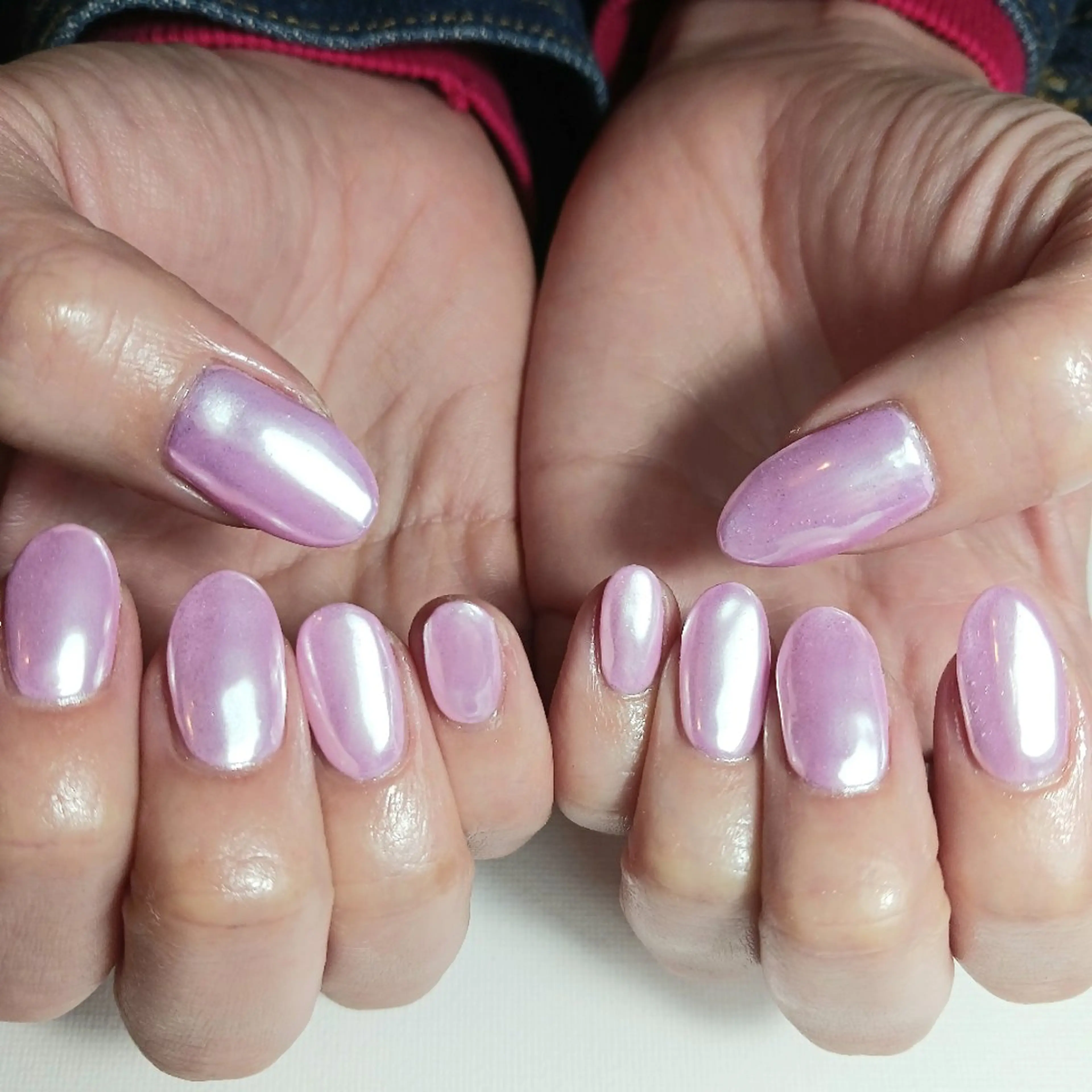 ネイル ジェルネイル ミラーネイル 持ち込み ワンカラーネイル ピンク ハンドネイル owlnail /持込みデザイン専門のネイルデザイン