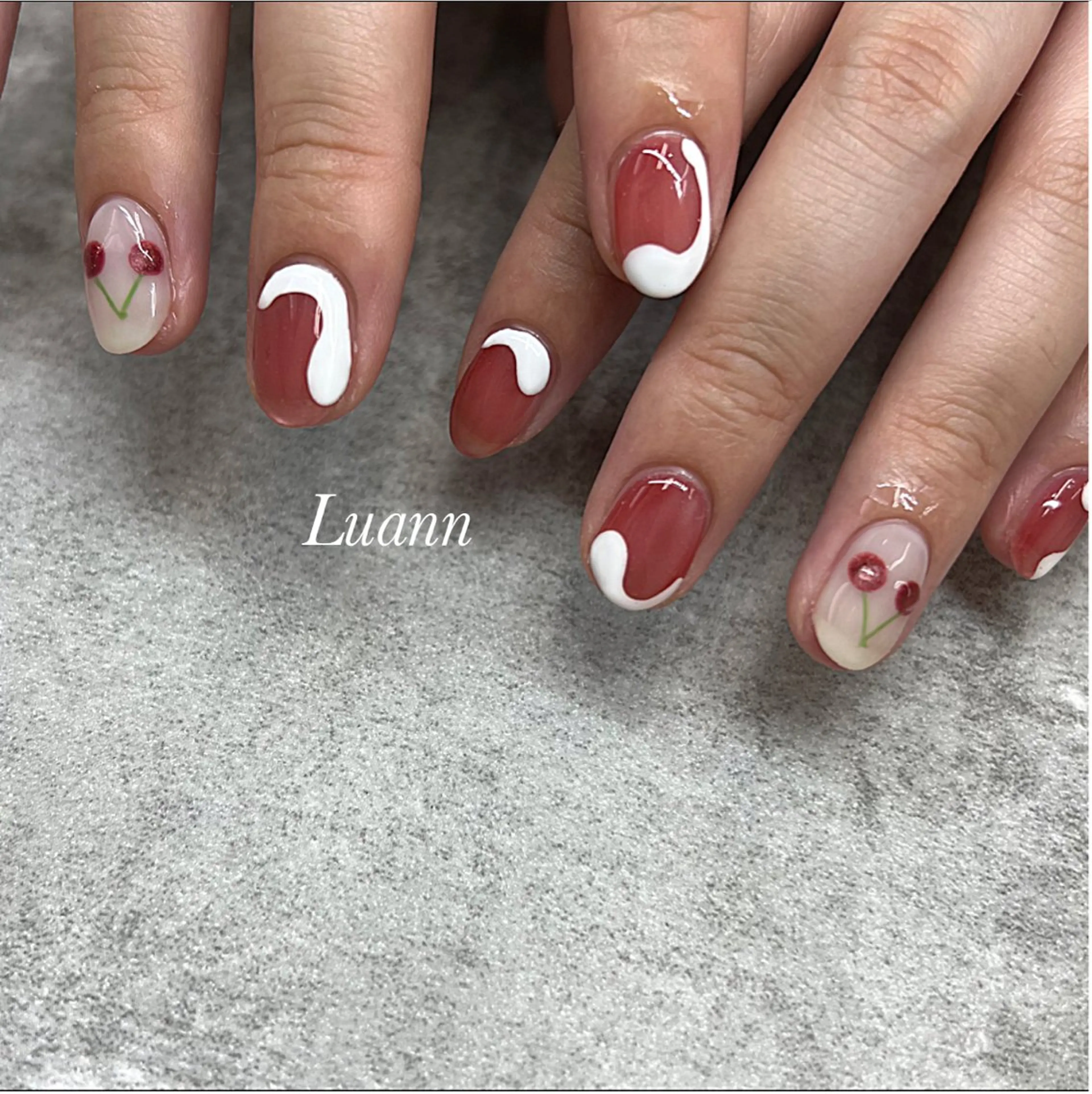 ネイル 韓国ネイル マグネットネイル ニュアンスネイル ピンク ハンドネイル Luann nail所属・Luann nail Sakiのネイルデザイン