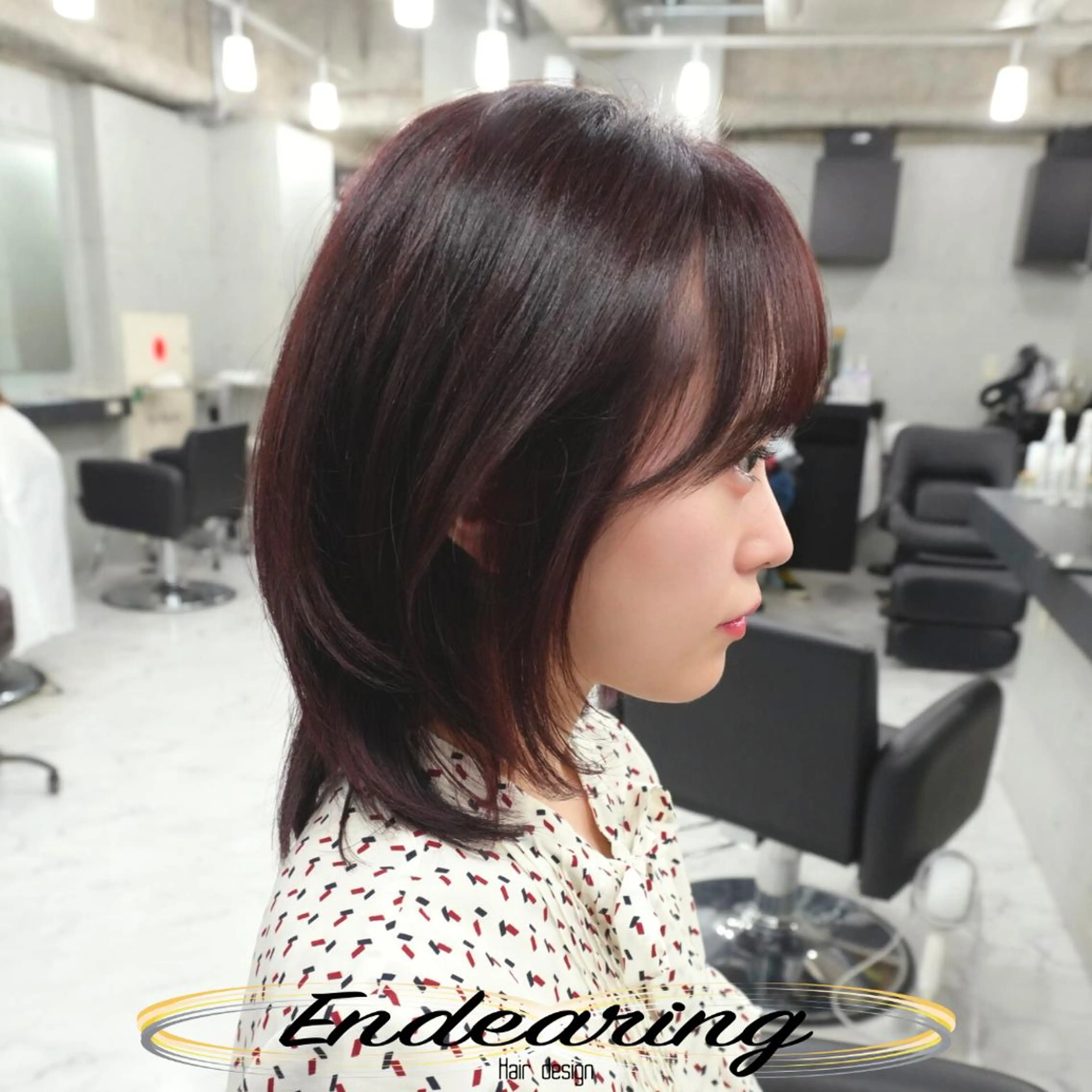 カラー 透明感カラー ピンクカラー カット ヘアカラー Endearing 銀座/レイヤーカットのヘアスタイル