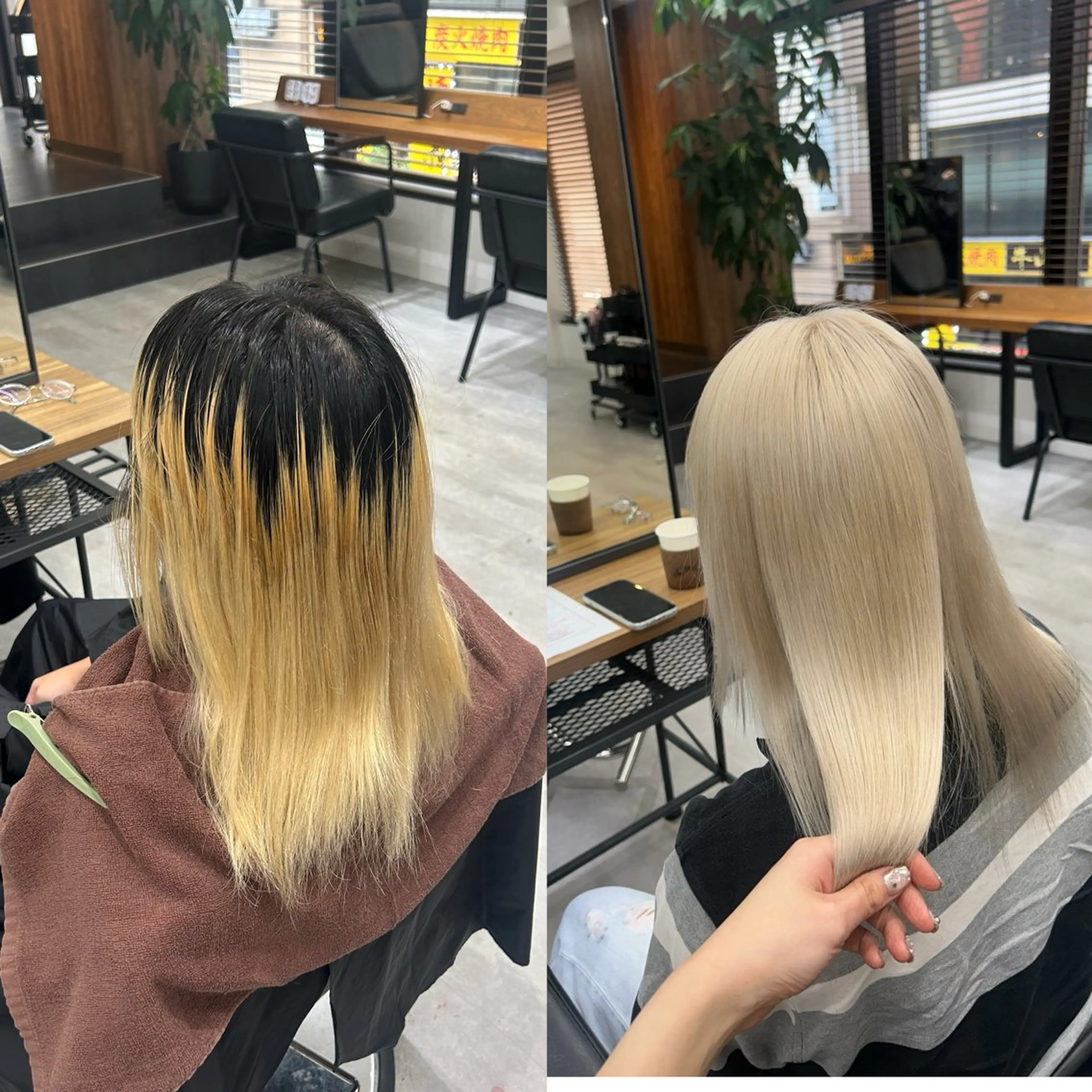 ミディアム カラー ブリーチ ブロンド ホワイトブロンド ヘアカラー ENA💗NEXT /ハイトーンエクステのヘアスタイル