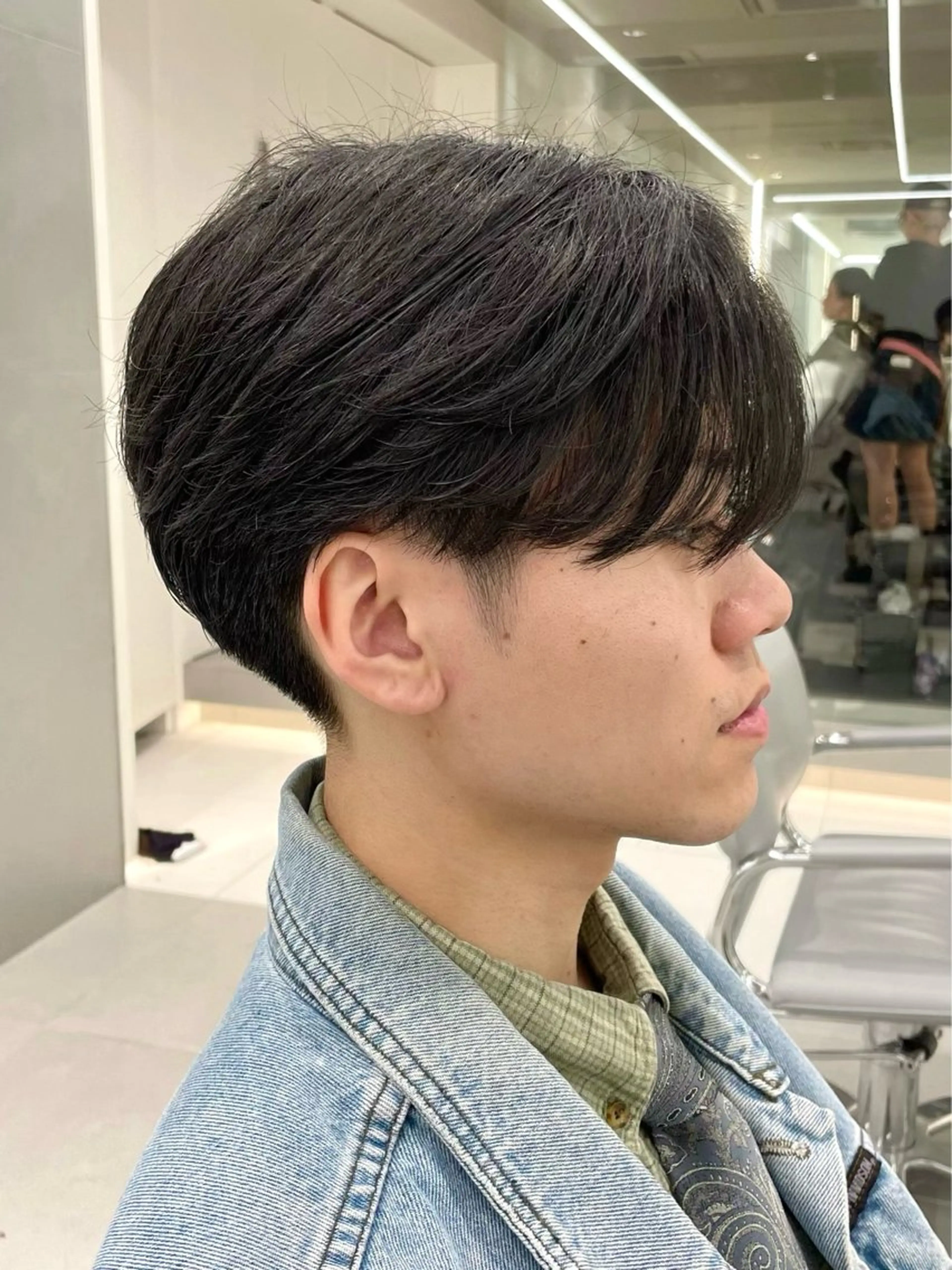 ショート メンズ マッシュ シースルーマッシュ カット センターパート/ マッシュ 小野 樹のヘアスタイル