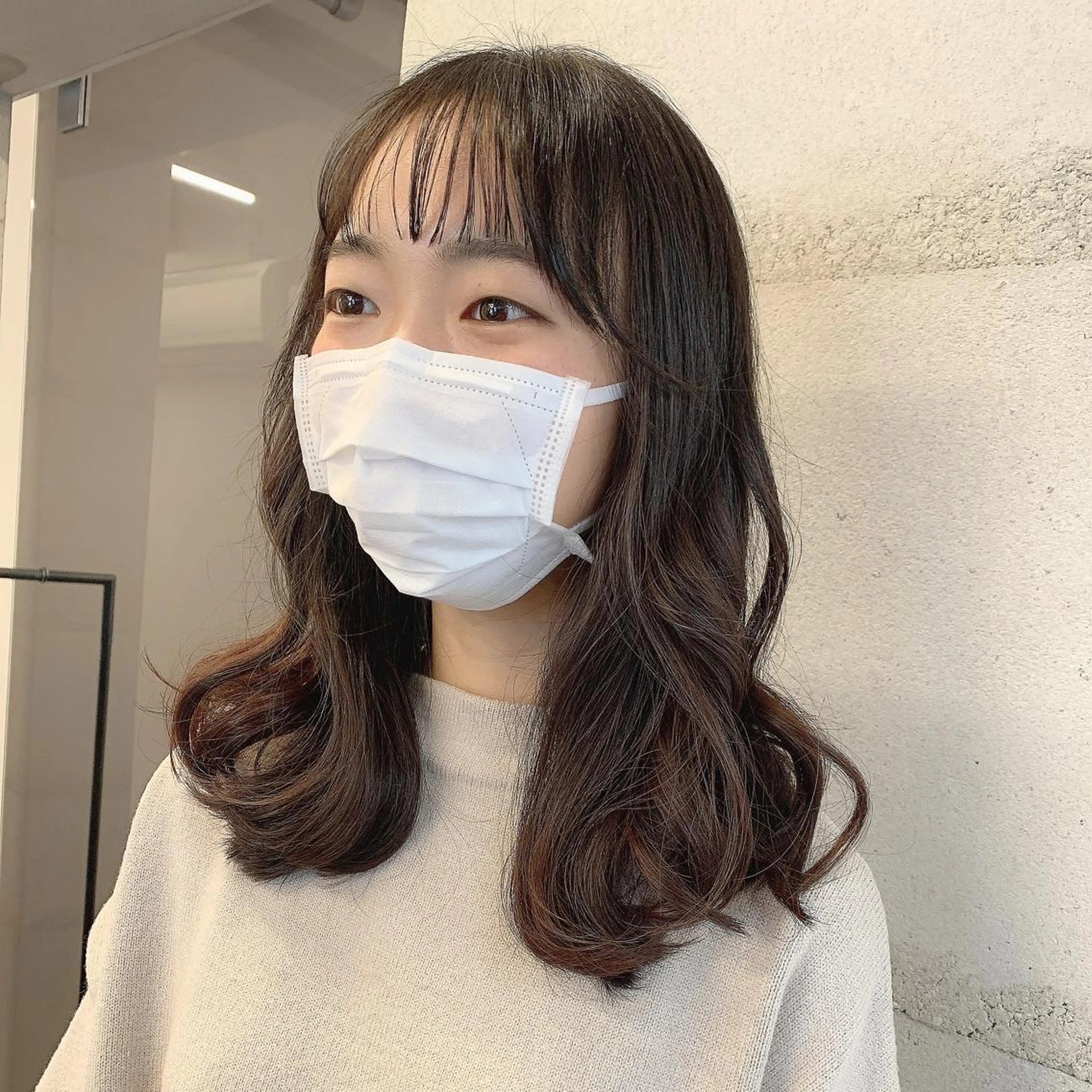 ミディアム カラー 透明感/オリーブ/ グレージュ/YUKAのヘアスタイル