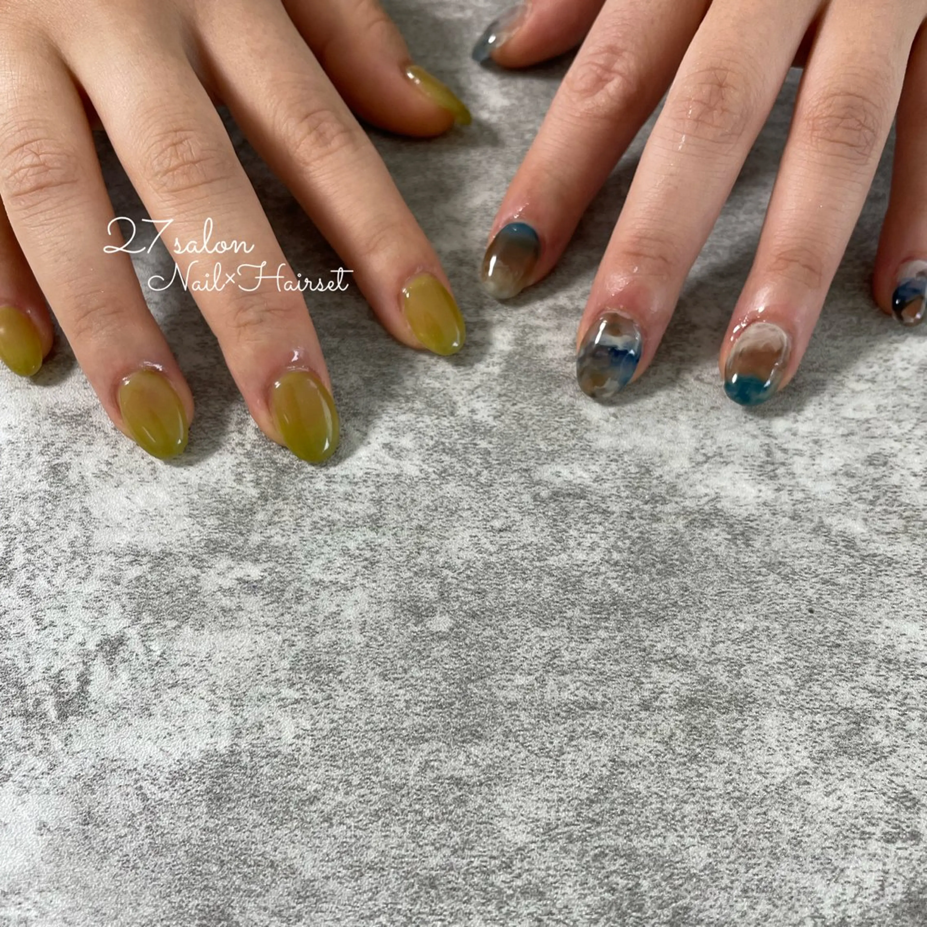 ネイル ニュアンスネイル 黄色 27salon yuinaのネイルデザイン