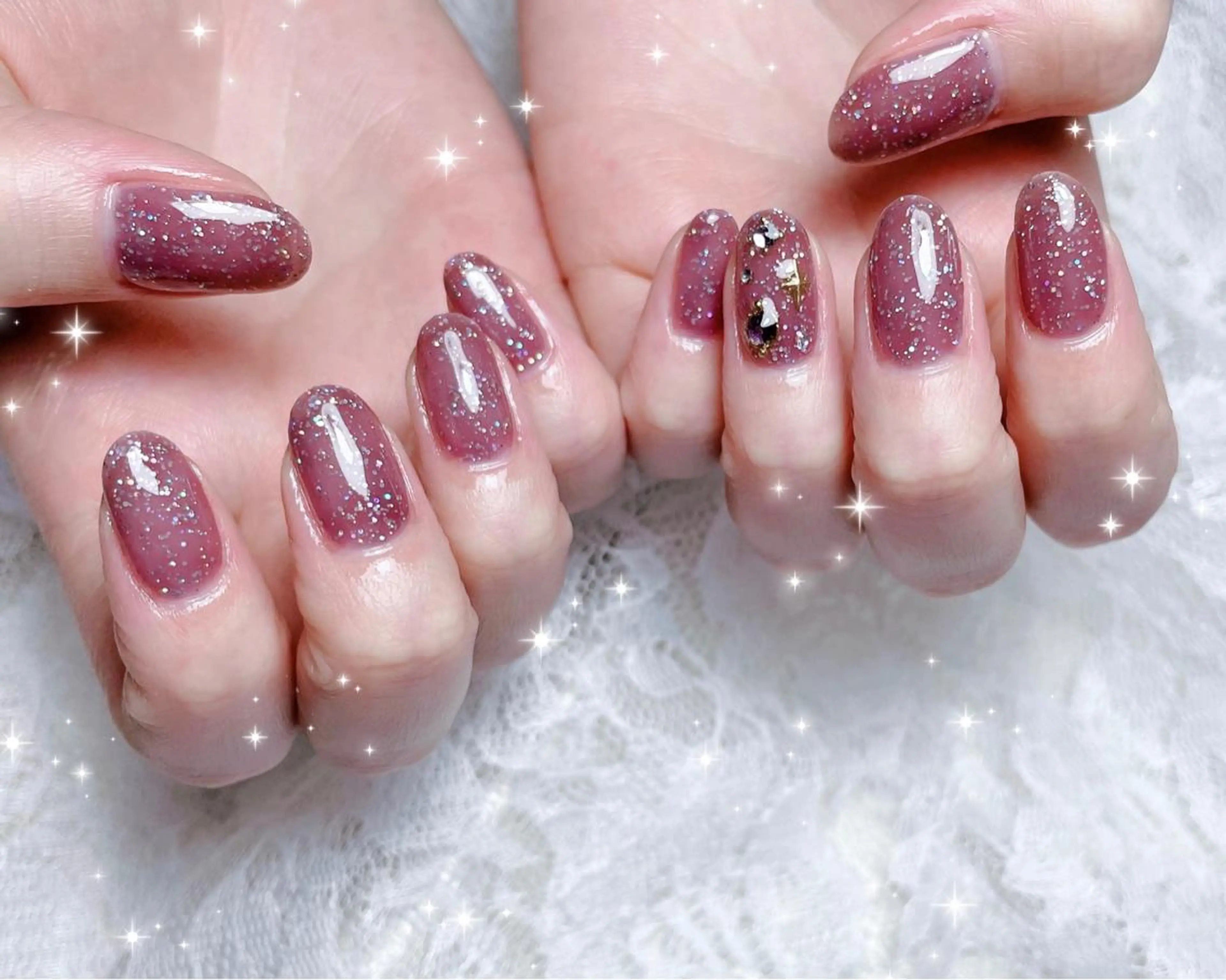 ロング ネイル ブラウン ワンカラーネイル フットネイル FLARE NAIL フレアネイルのネイルデザイン