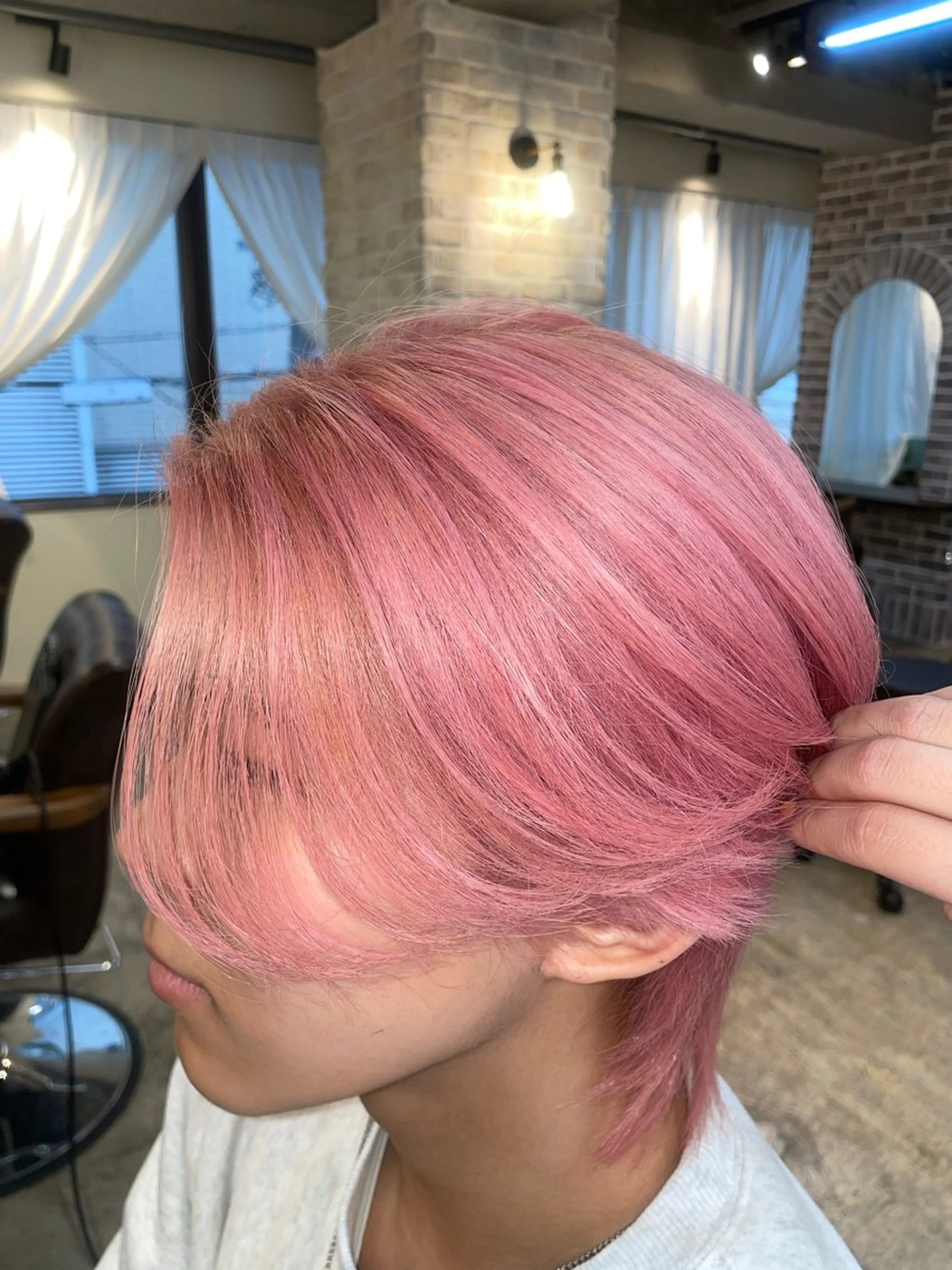 メンズ ヘアカラー トリートメント acroあべの店所属・🧸顔周りカット /透明感🎀のヘアスタイル