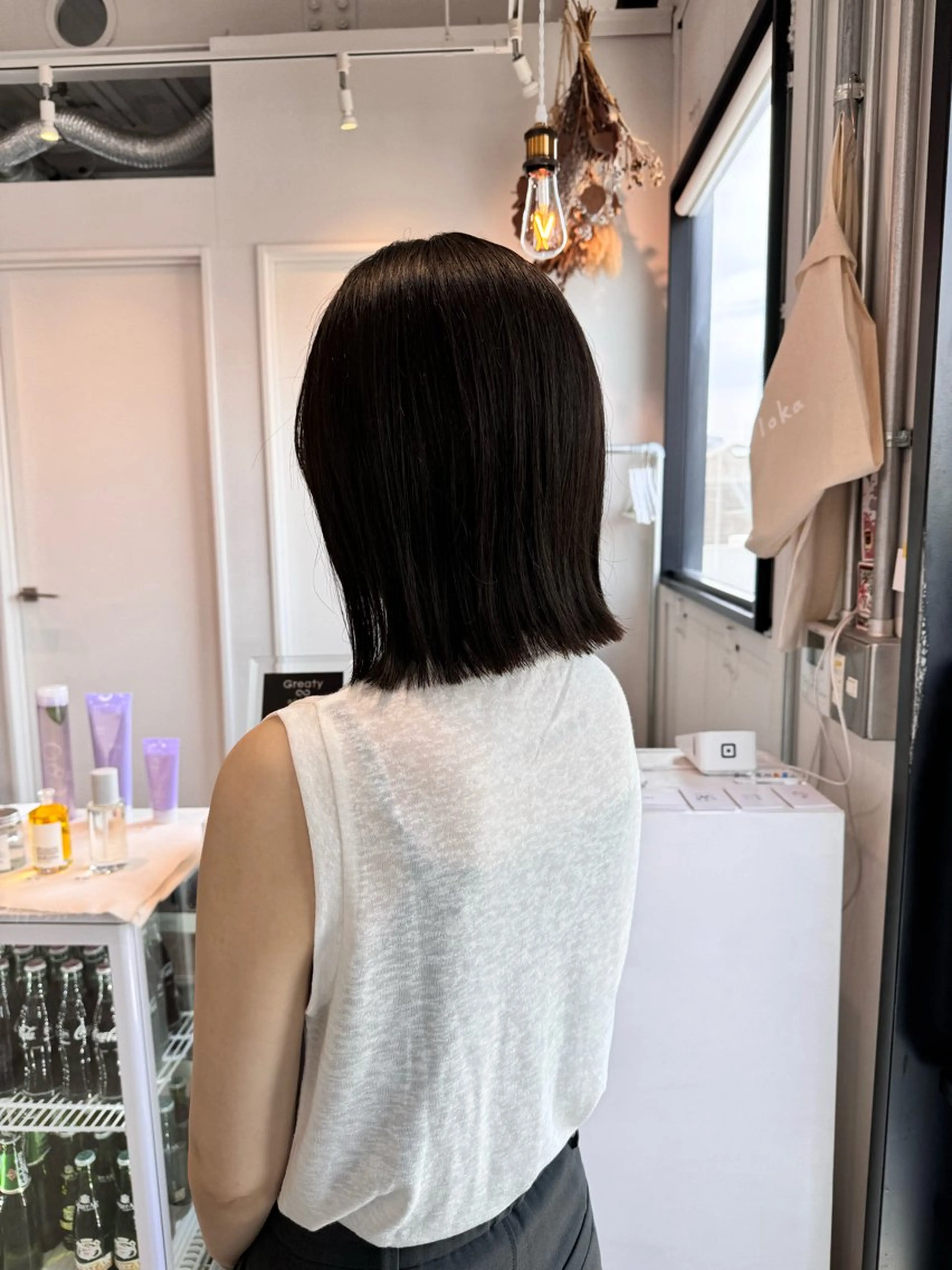 ミディアム カラー カット ヘアカラー トリートメント 松坂 真衣のヘアスタイル