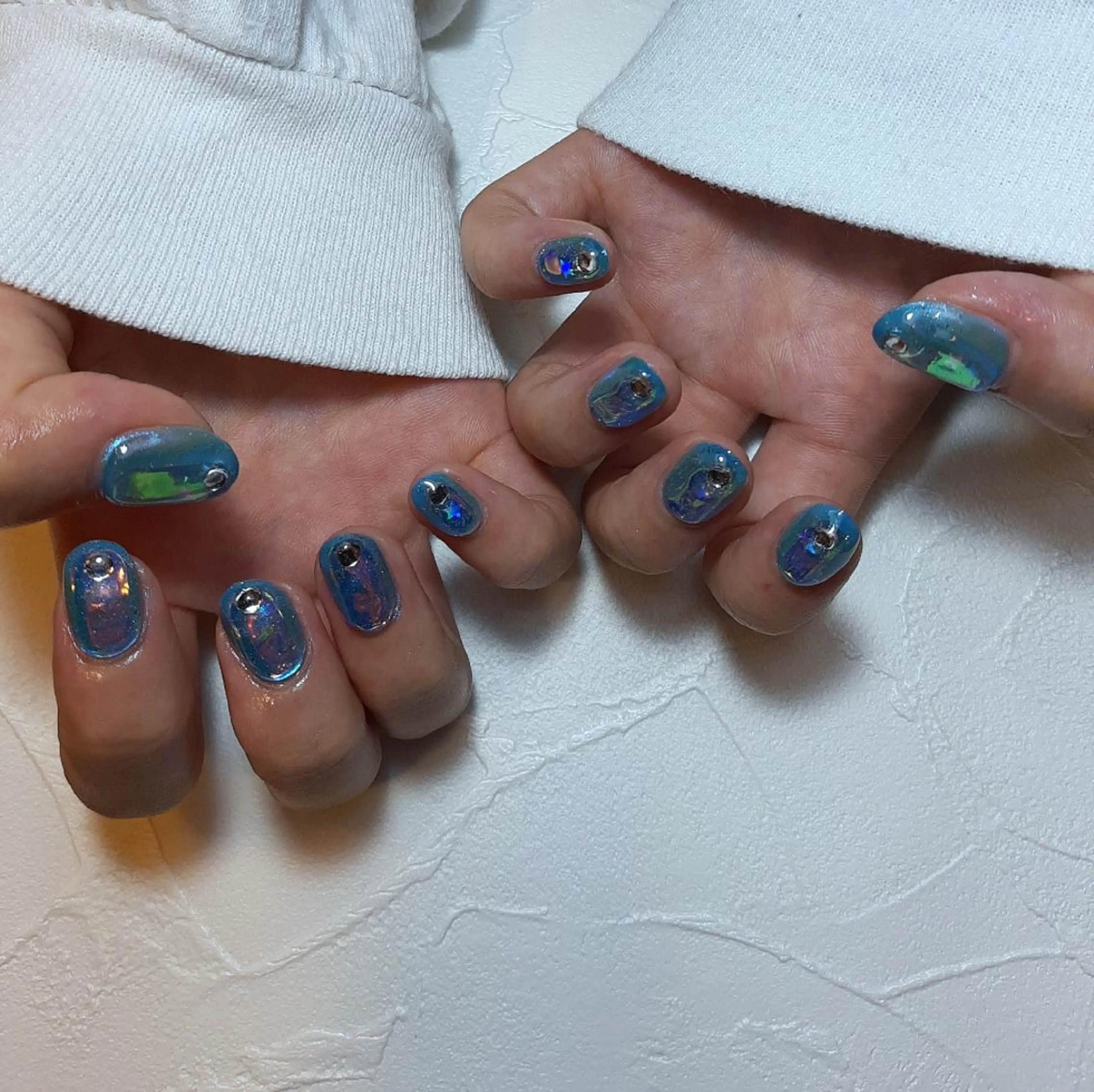 ネイル オーロラネイル 氷ネイル・うるうるネイル 韓国ネイル owlnail /持込みデザイン専門のネイルデザイン