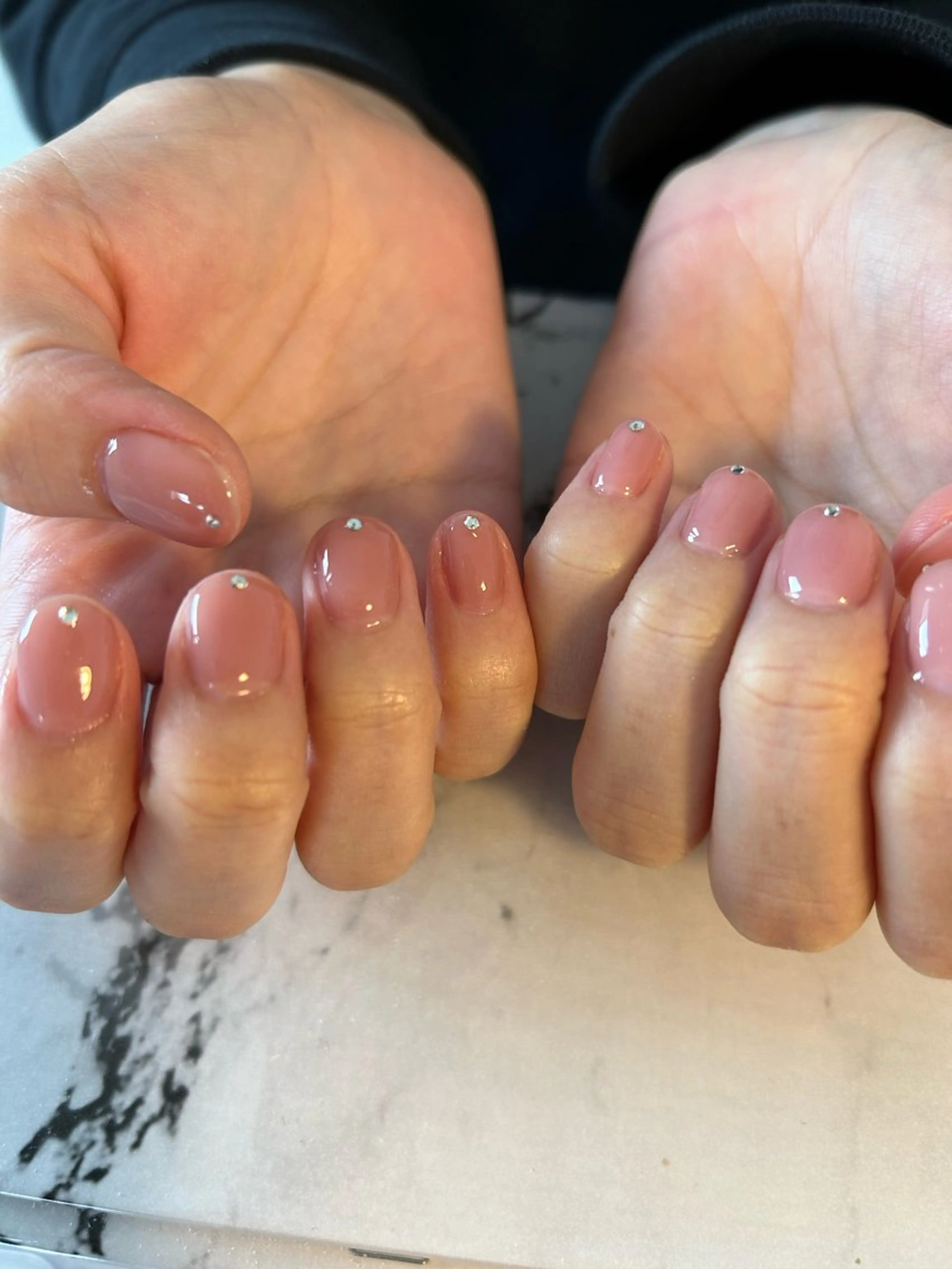 ネイル アートネイル ピンク ストーンネイル ネイリスト リオのネイルデザイン