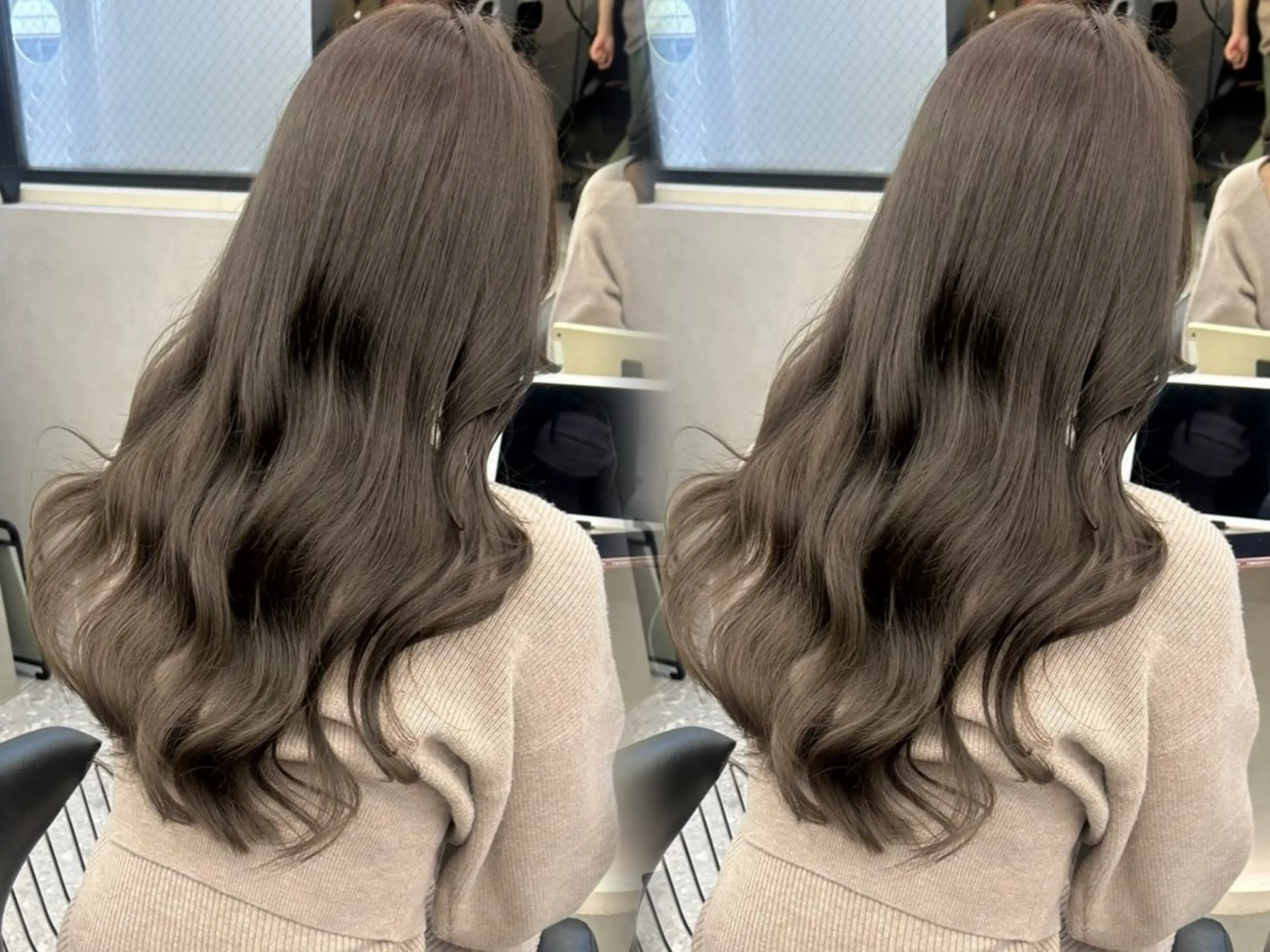 ロング カラー 透明感カラー グレージュ オリーブグレージュ オリーブグレー ヘアカラー トリートメント 村上 大武のヘアスタイル