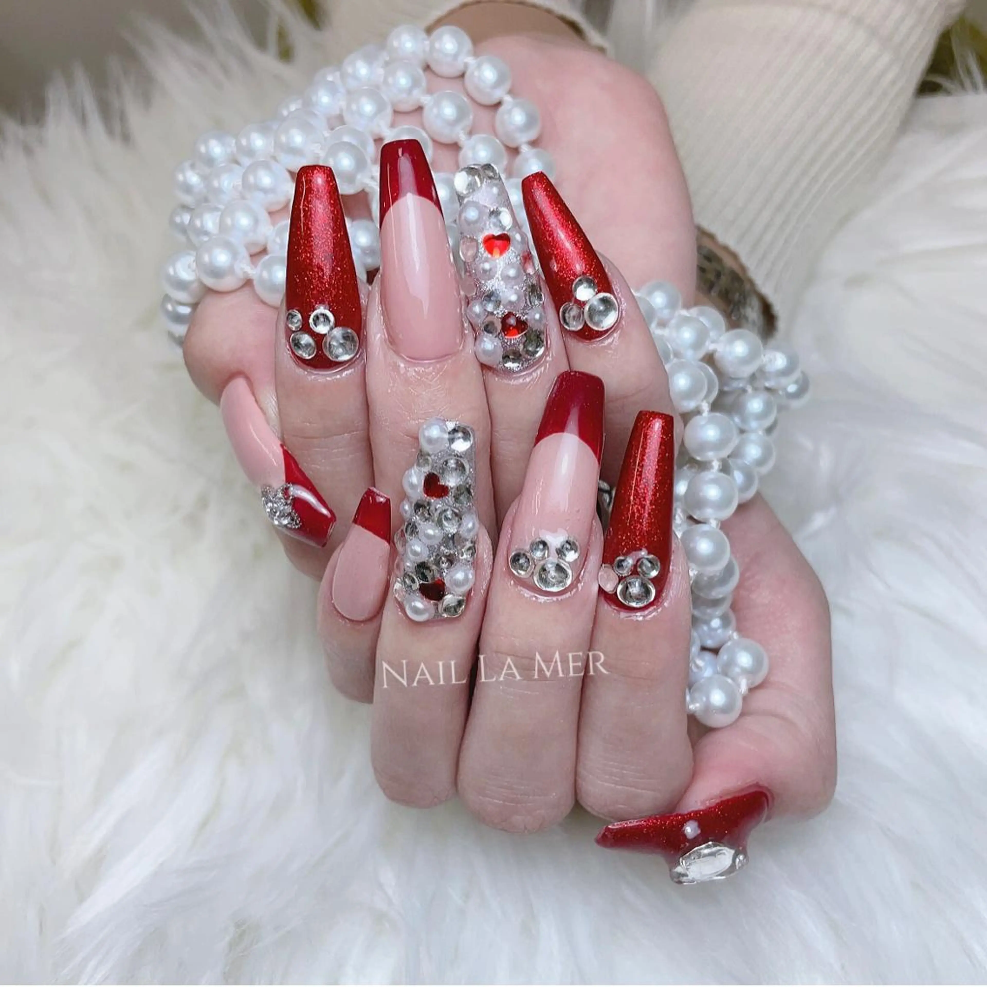 ネイル 持ち込み ストーンネイル La Merのネイルデザイン