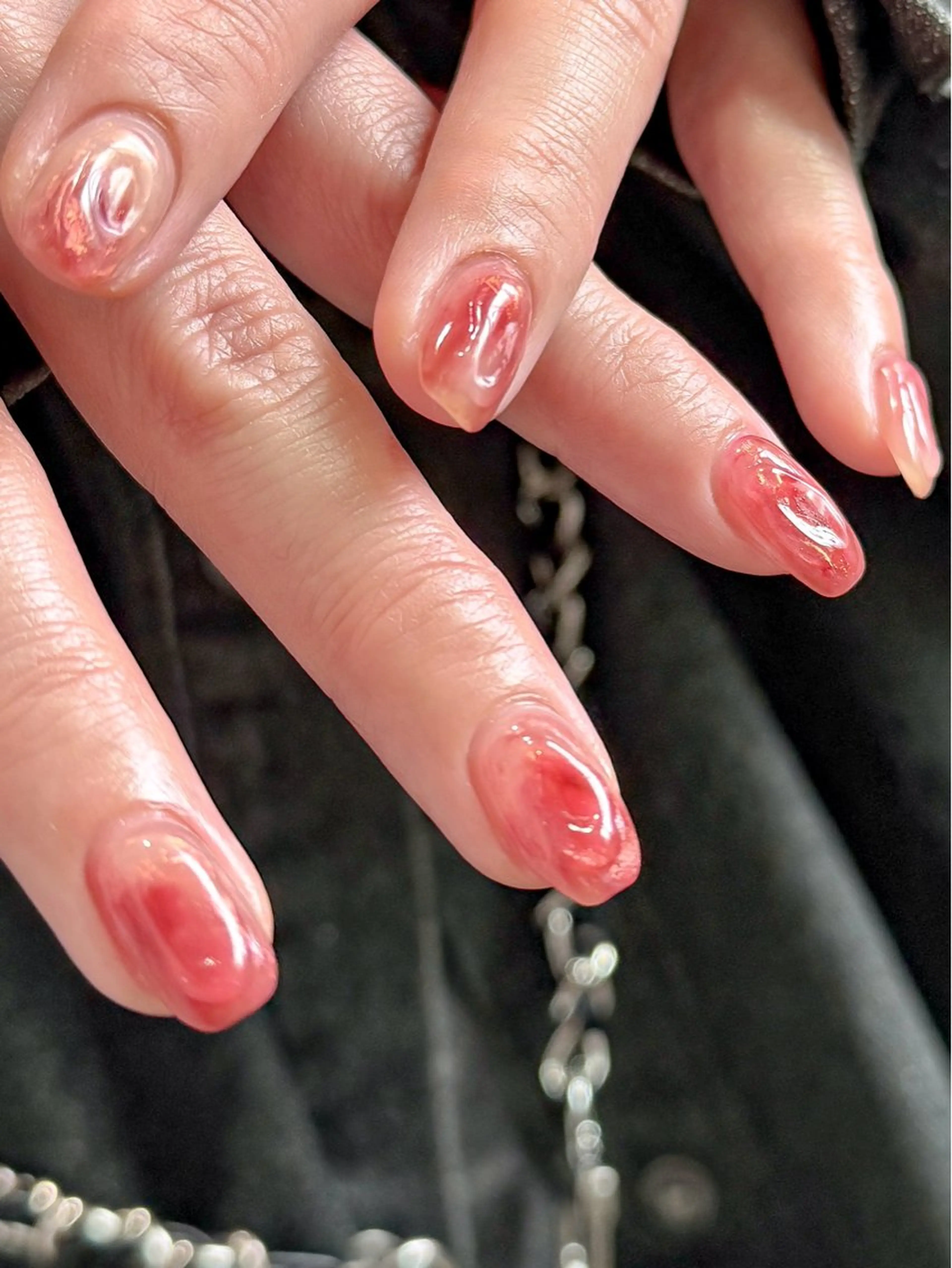 ネイル オーロラネイル ニュアンスネイル ぷっくりネイル ハンドネイル pointillé .ayaのネイルデザイン