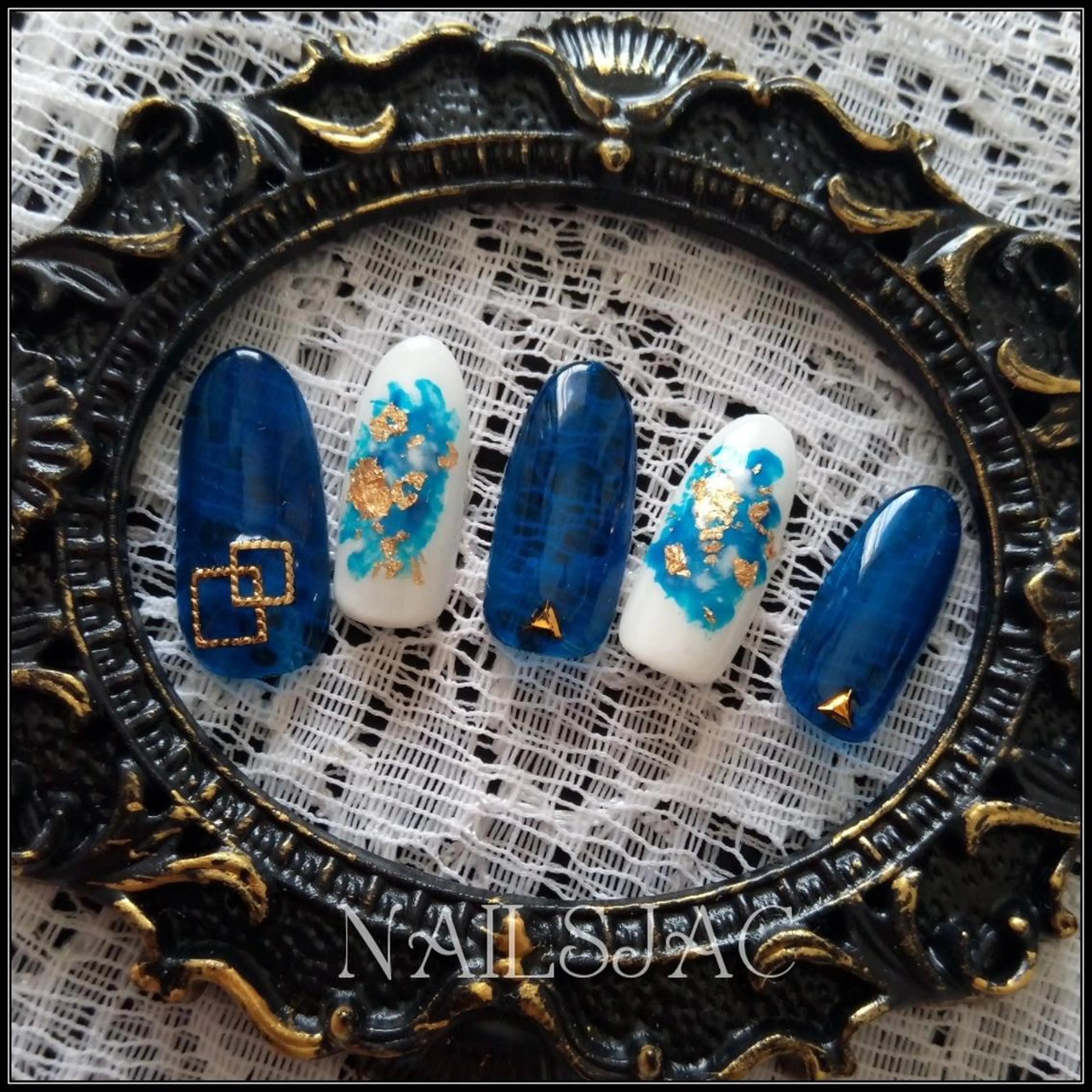 ネイル ブルー クリアネイル NAILS JACのネイルデザイン