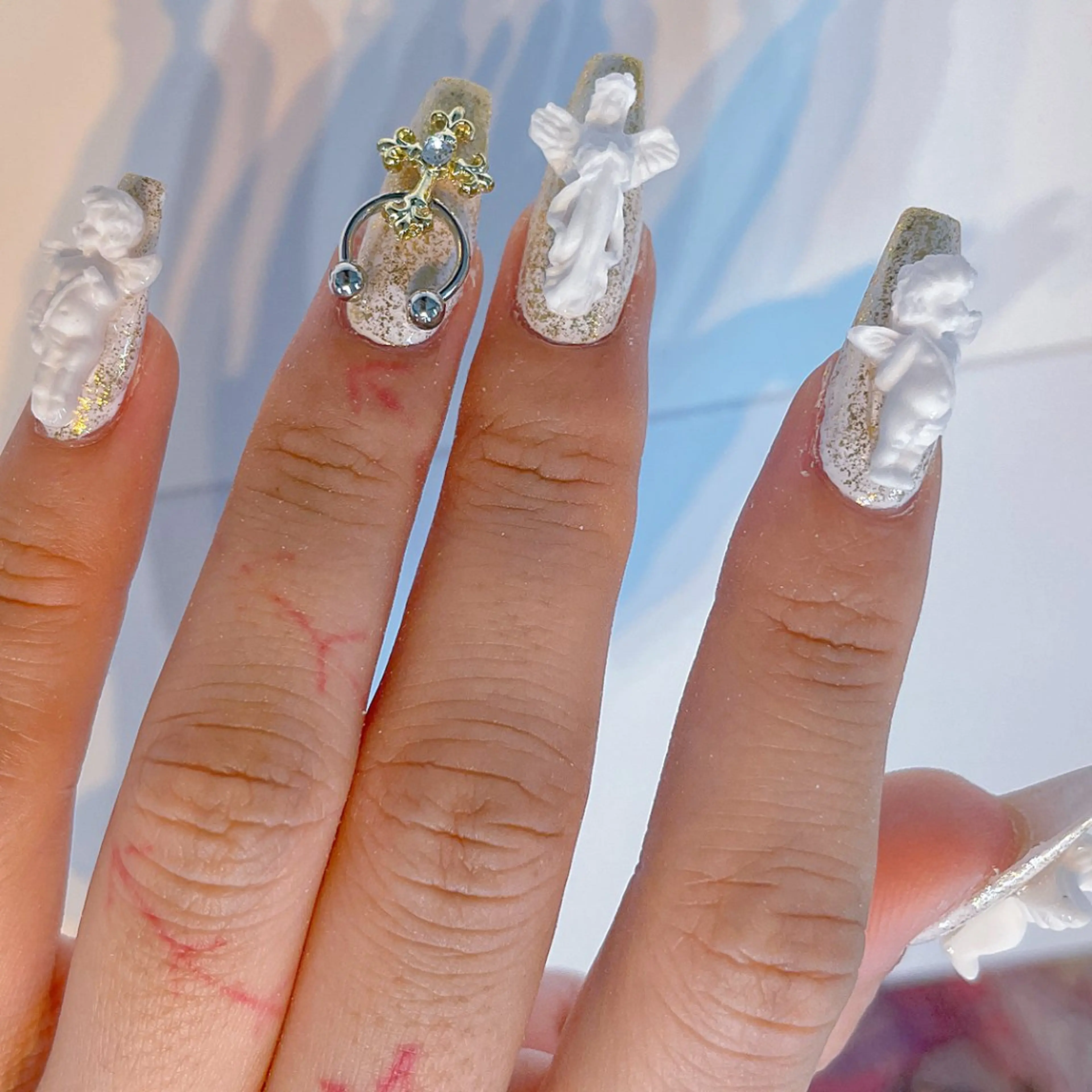 ネイル クリアネイル フレンチネイル ジェルネイル 韓国ネイル マグネットネイル Rin Nail 新大久保店のネイルデザイン