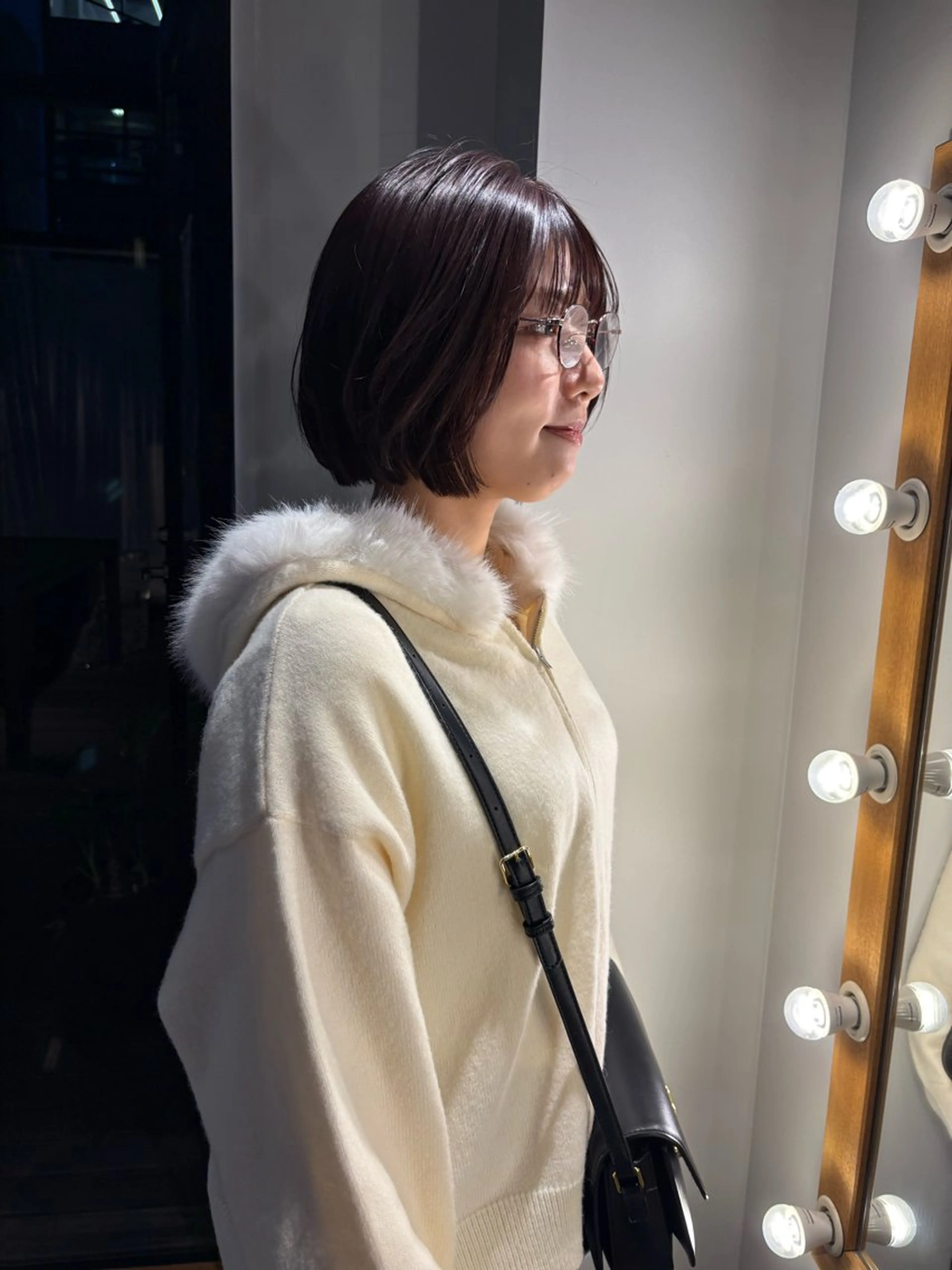 ショート ボブ ヘアカラー yuri/オリーブ/ 暖色カラー/レイヤーのヘアスタイル