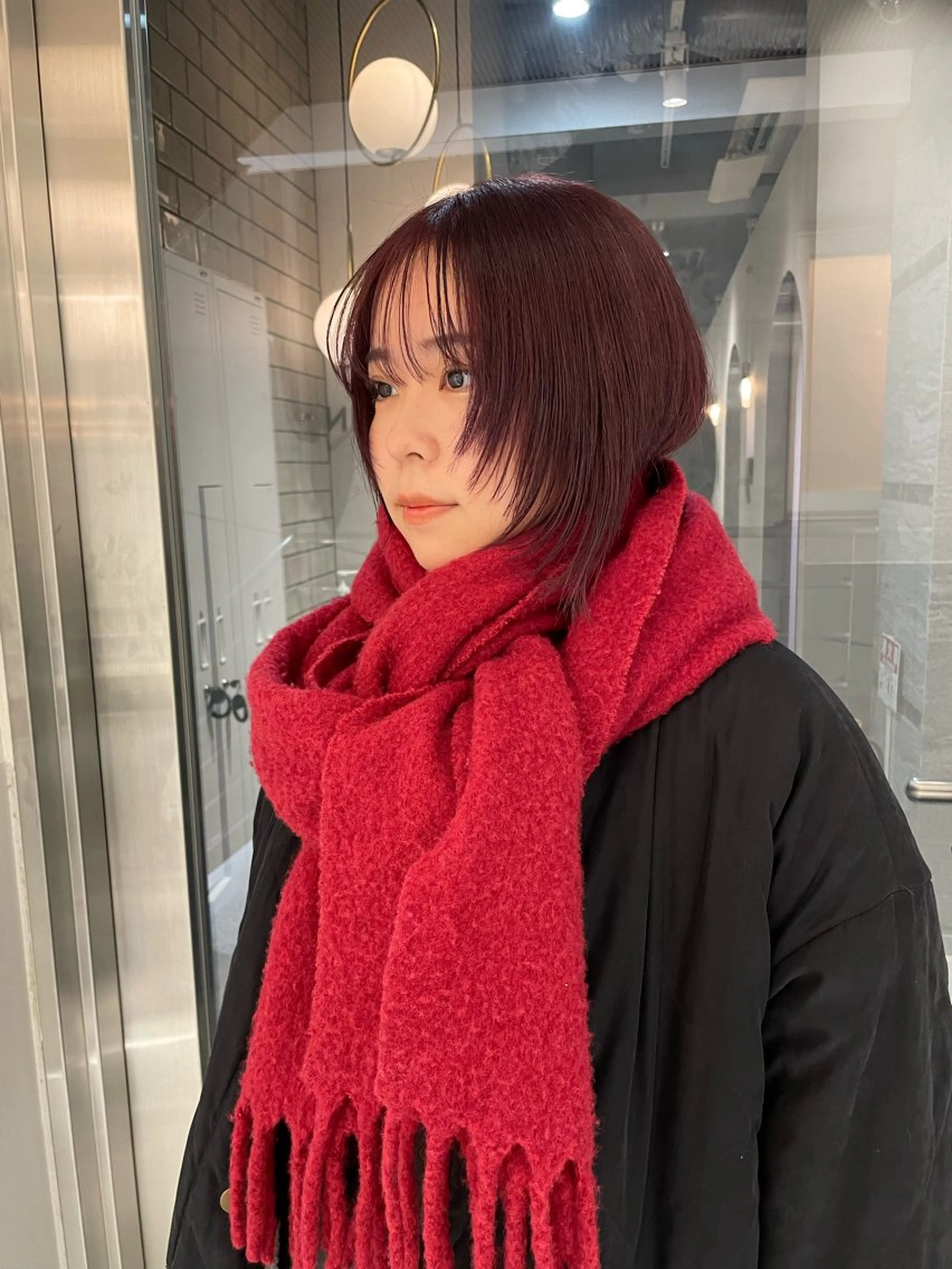 ミディアム カラー satsuki 暖色・ブラウンカラーのヘアスタイル