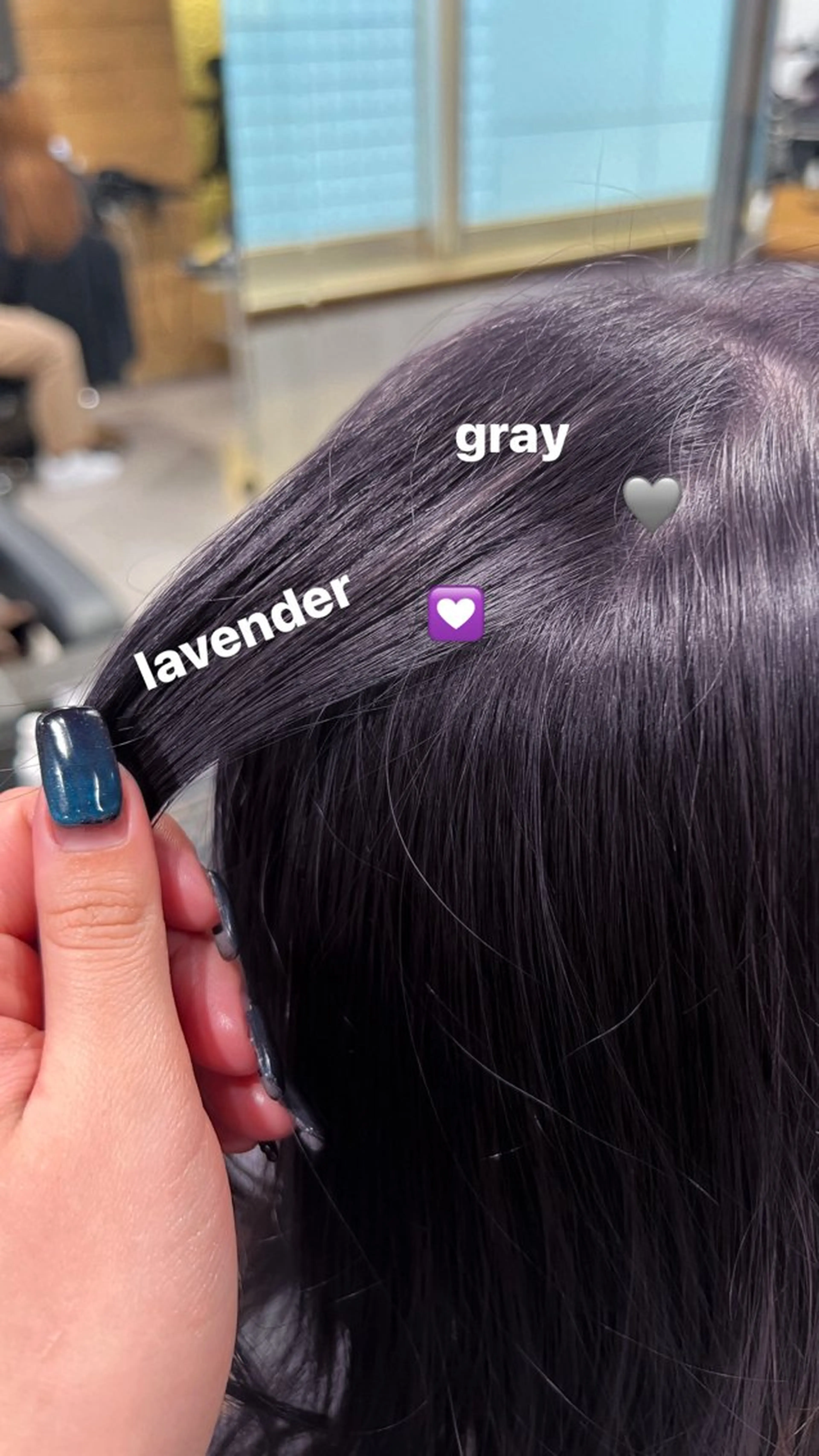 ロング カラー 暗髪🩶ラベンダー/ ブルー/ユウナ🤍のヘアスタイル