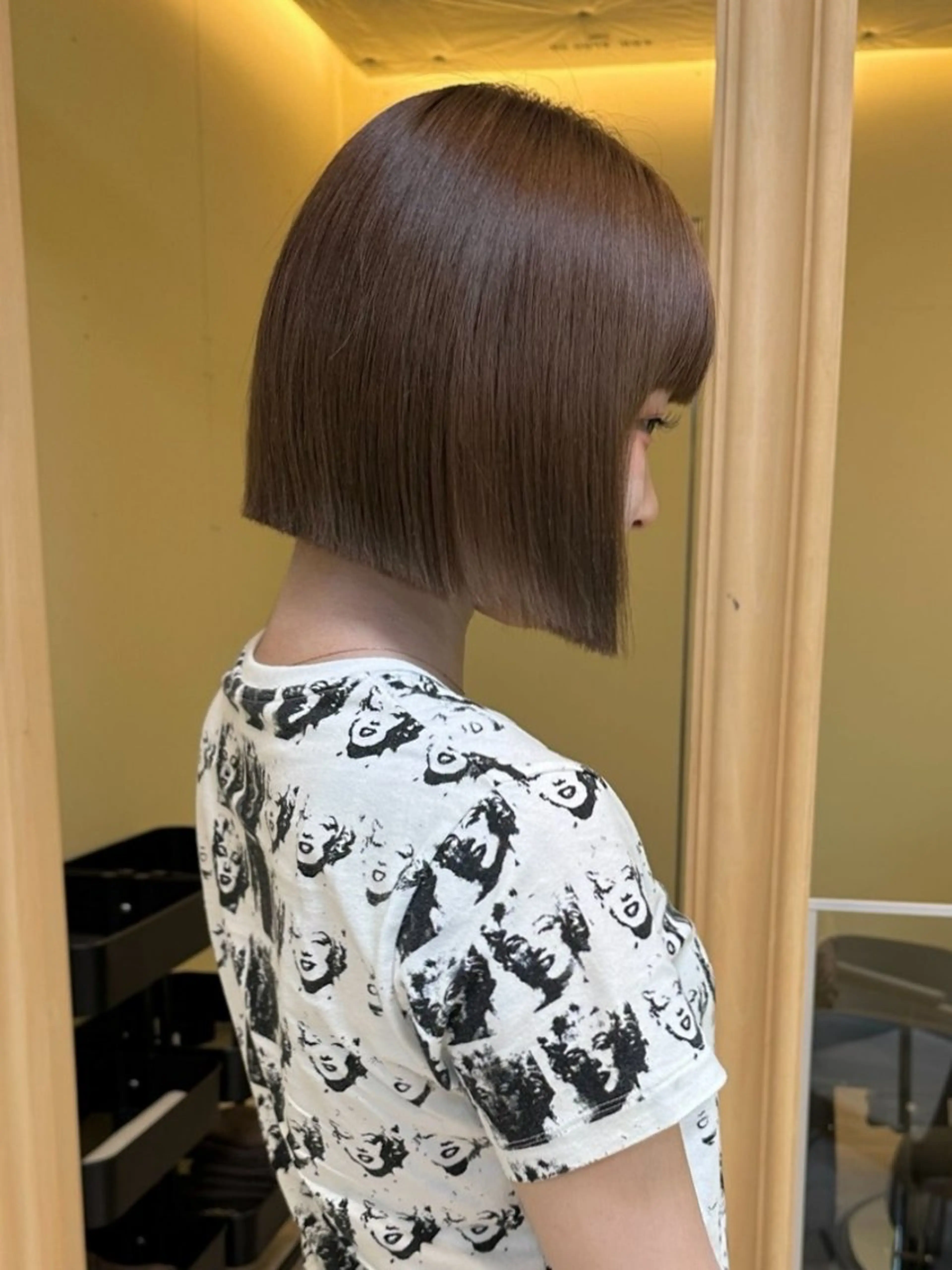 ショート ボブ ヘアカラー トリートメント ボブ人気No,1✨ TAME副店長のヘアスタイル