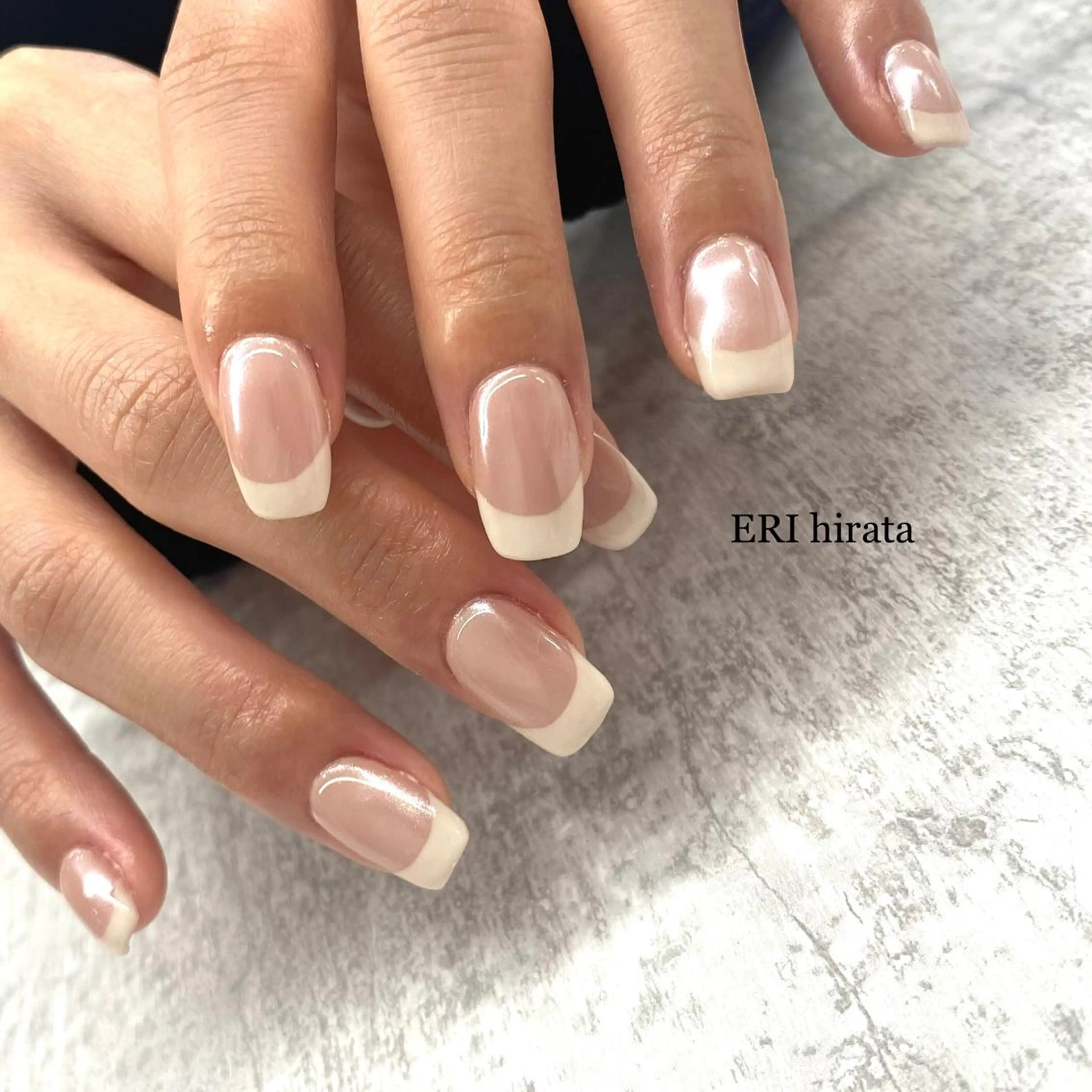 ネイル オーロラネイル フレンチネイル ミラーネイル nailsalon cojue  ERIのネイルデザイン