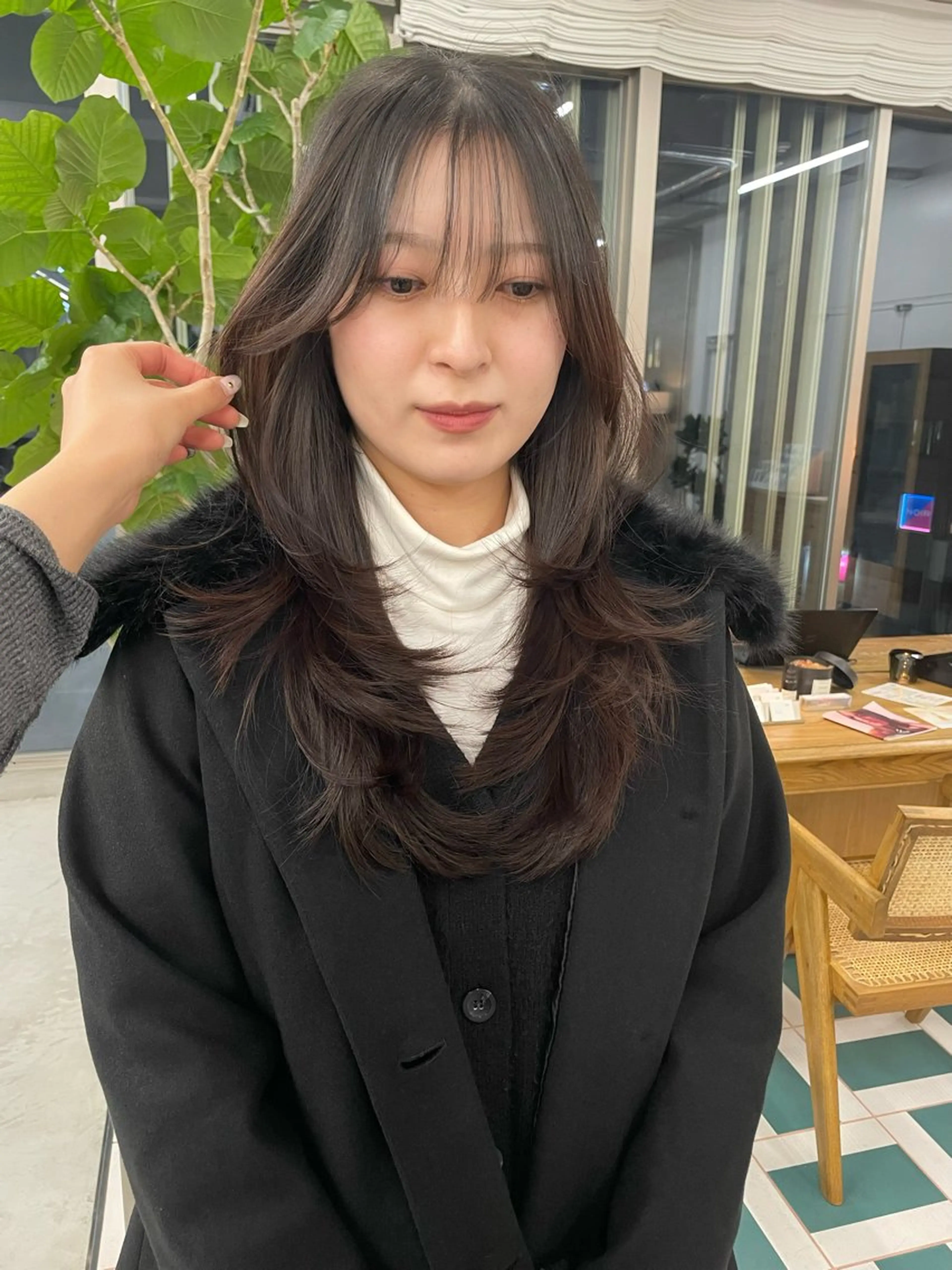 ロング カット RIN🎀レイヤー/ ボブ/オリーブカラーのヘアスタイル