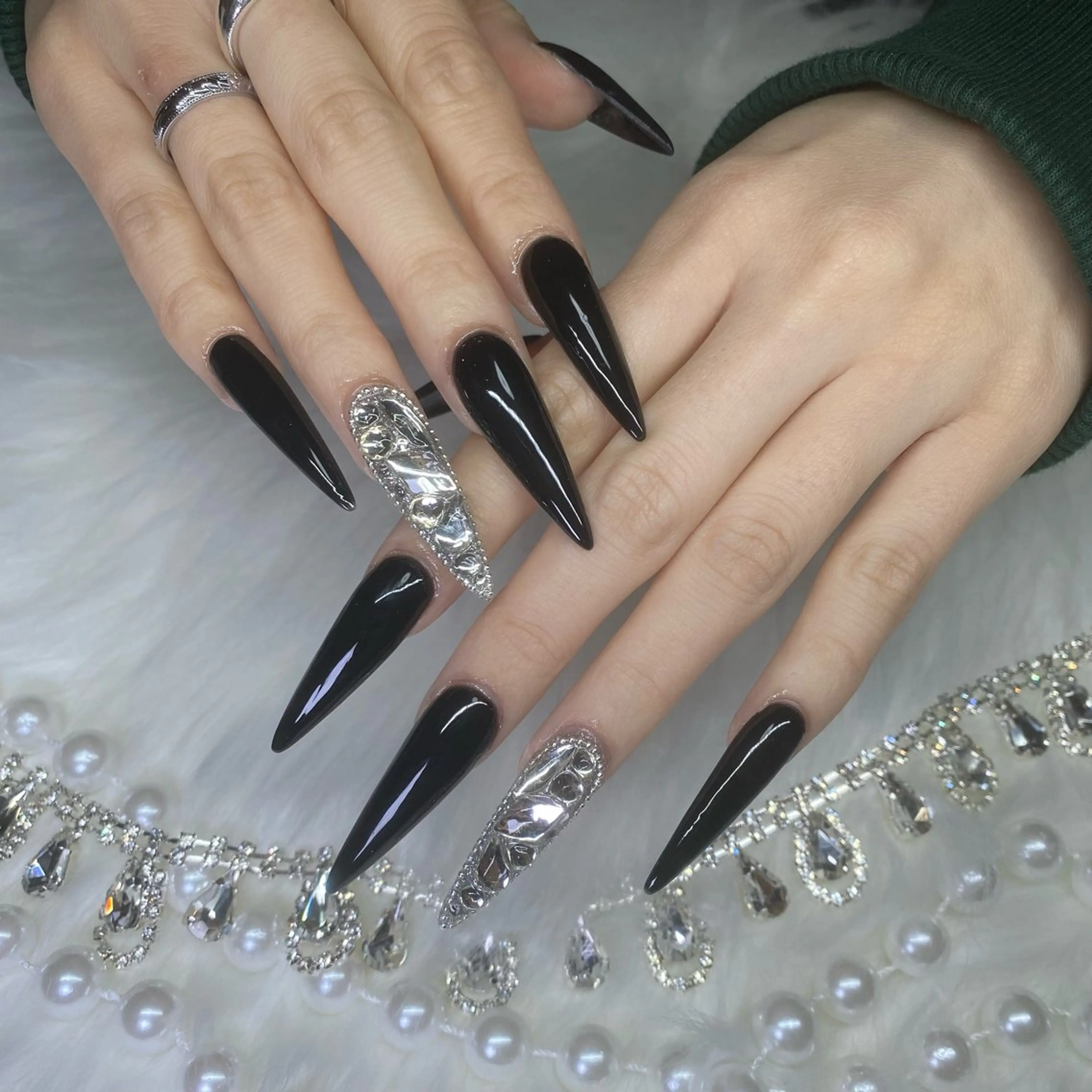 ネイル アートネイル ロングネイル スカルプネイル 冬ネイル ハンドネイル Nail Salon Growのネイルデザイン