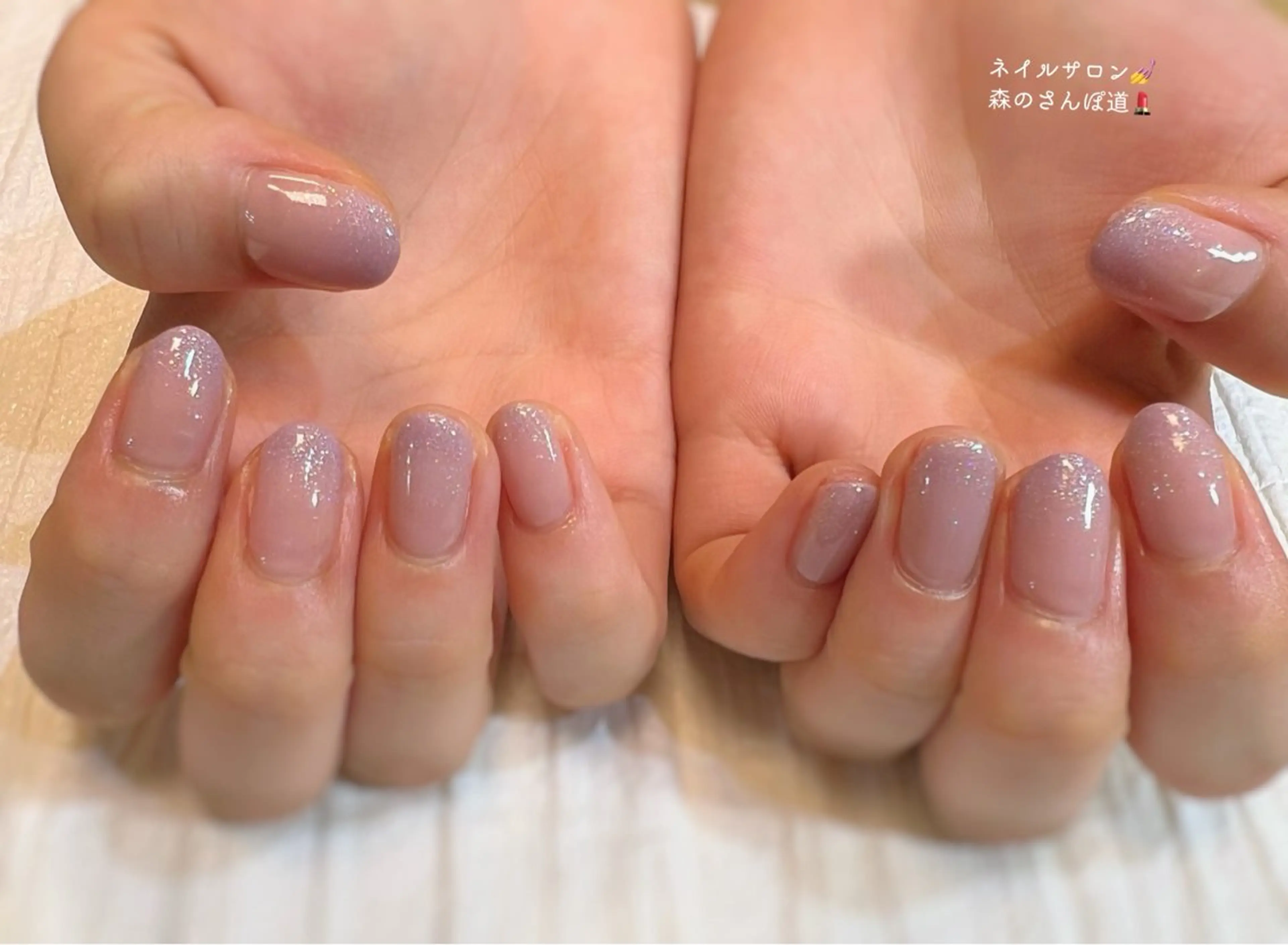 ネイル ハンドネイル ショートネイル 森のさんぽ道のネイルデザイン