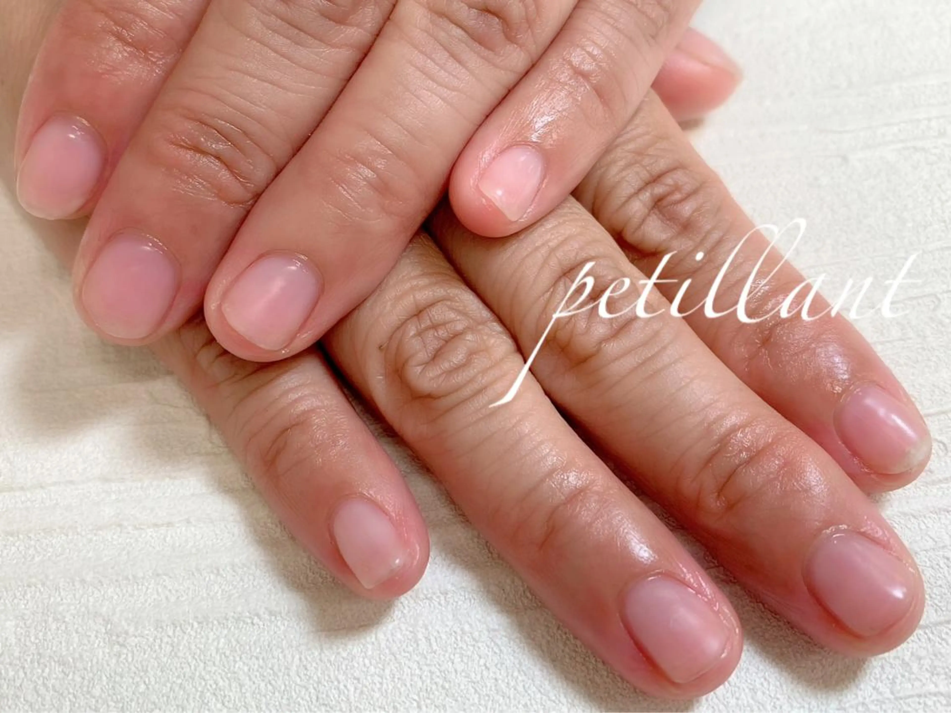 ネイル クリアネイル ジェルネイル ピンク nail salon petillantのネイルデザイン