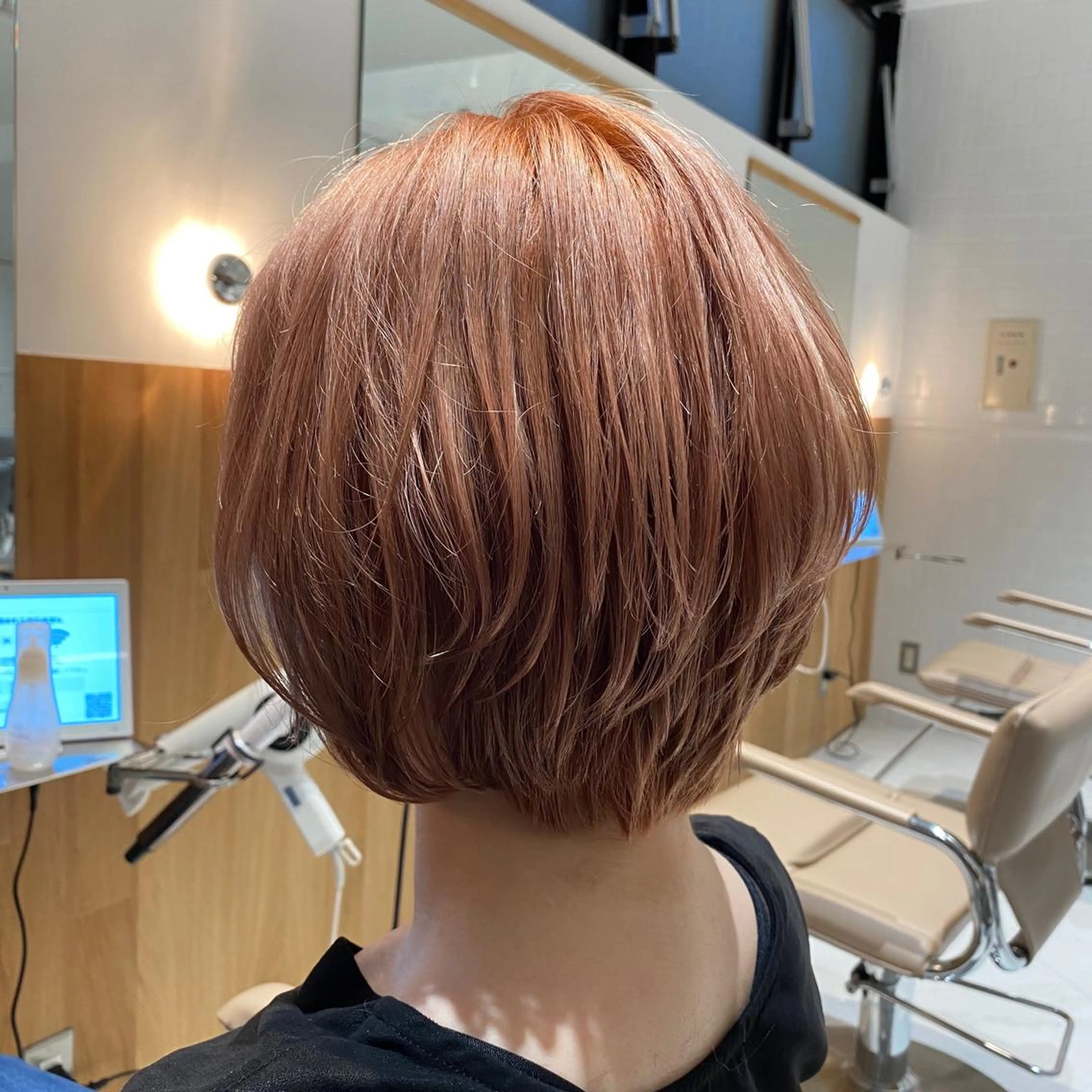 ショート カラー ショートボブ アッシュ アッシュグレー バレイヤージュ ベージュカラー カット ヘアカラー ボブ/ハイトーン 福生Radix 下田のヘアスタイル