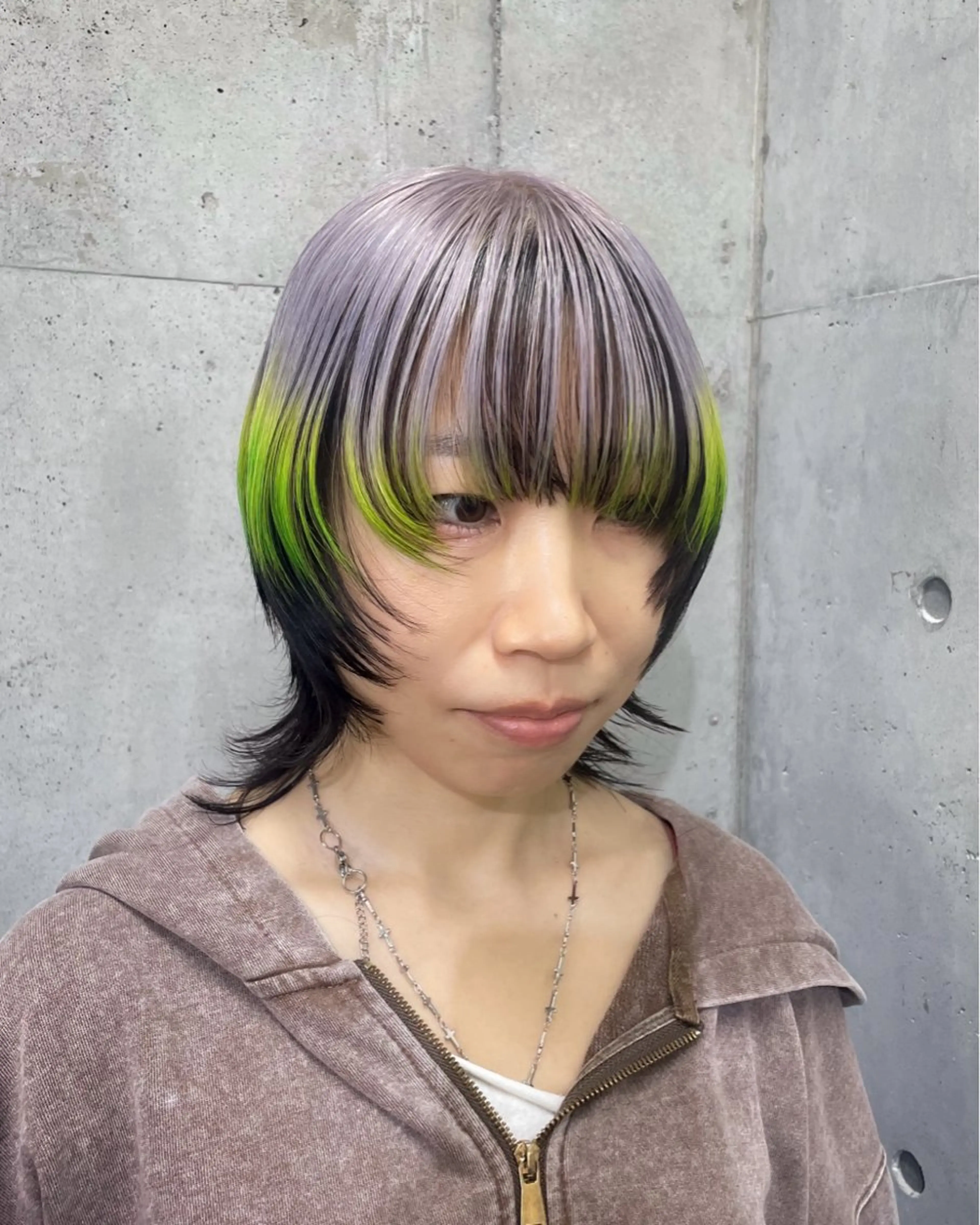 ミディアム ヘアカラー ハイトーン/ブリーチ /ウルフ⛓️MAKIのヘアスタイル