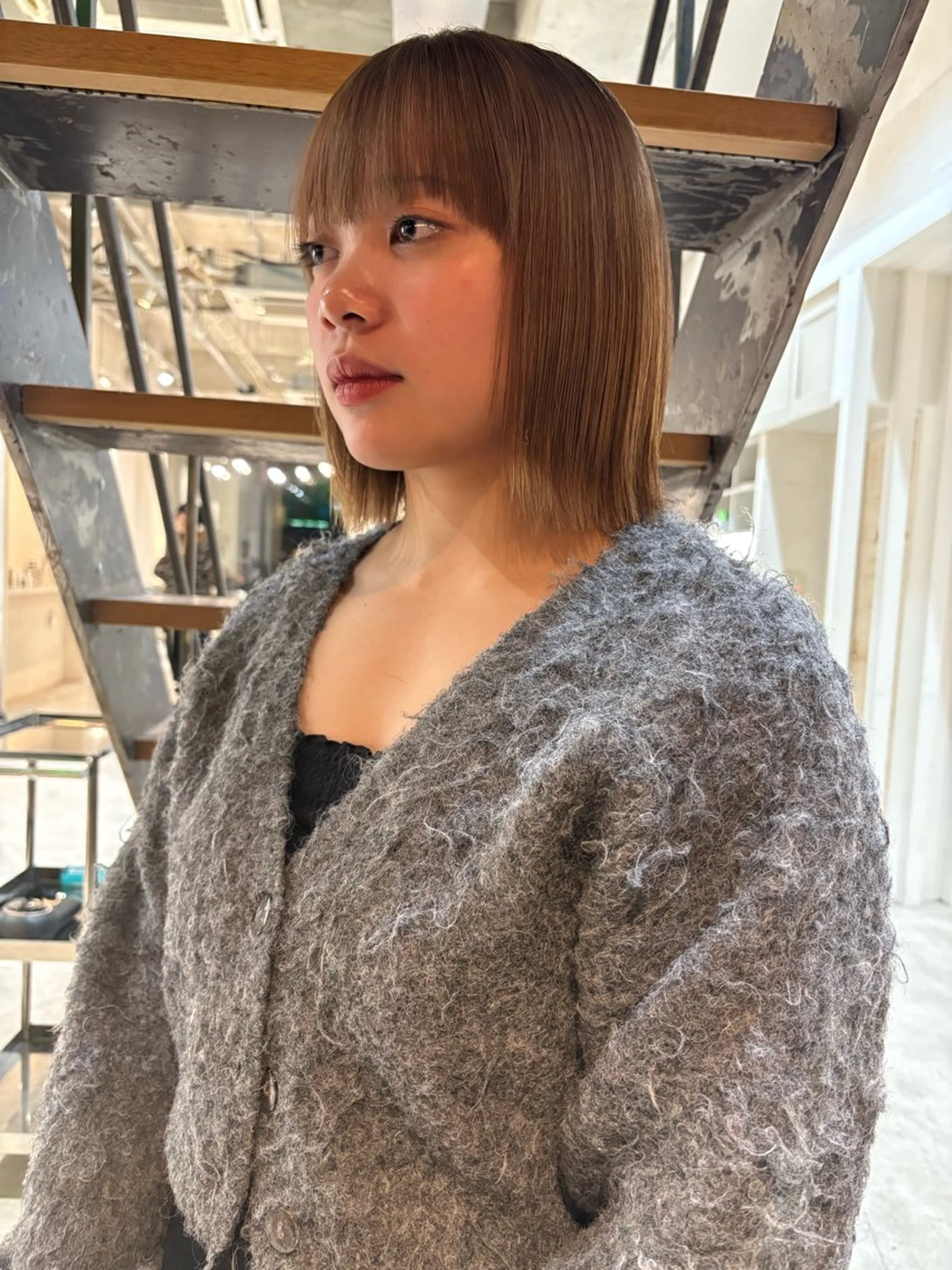 ミディアム カラー 名古屋/落ちる黒 黒染め落としのヘアスタイル