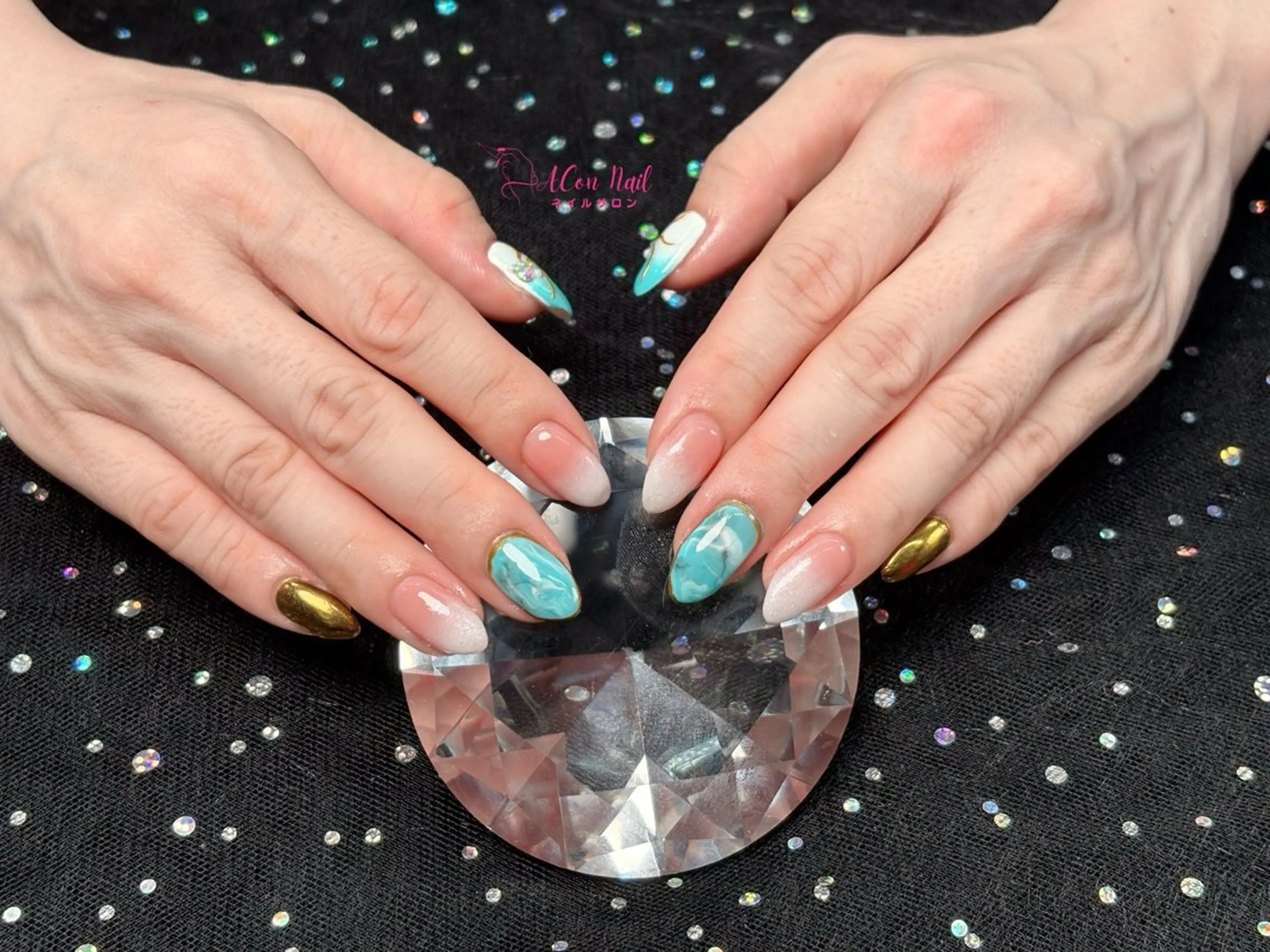 ネイル 桜ネイル 長さ出し フラワーネイル フレンチネイル ジェルネイル ハンドネイル ACon NailSalonのネイルデザイン