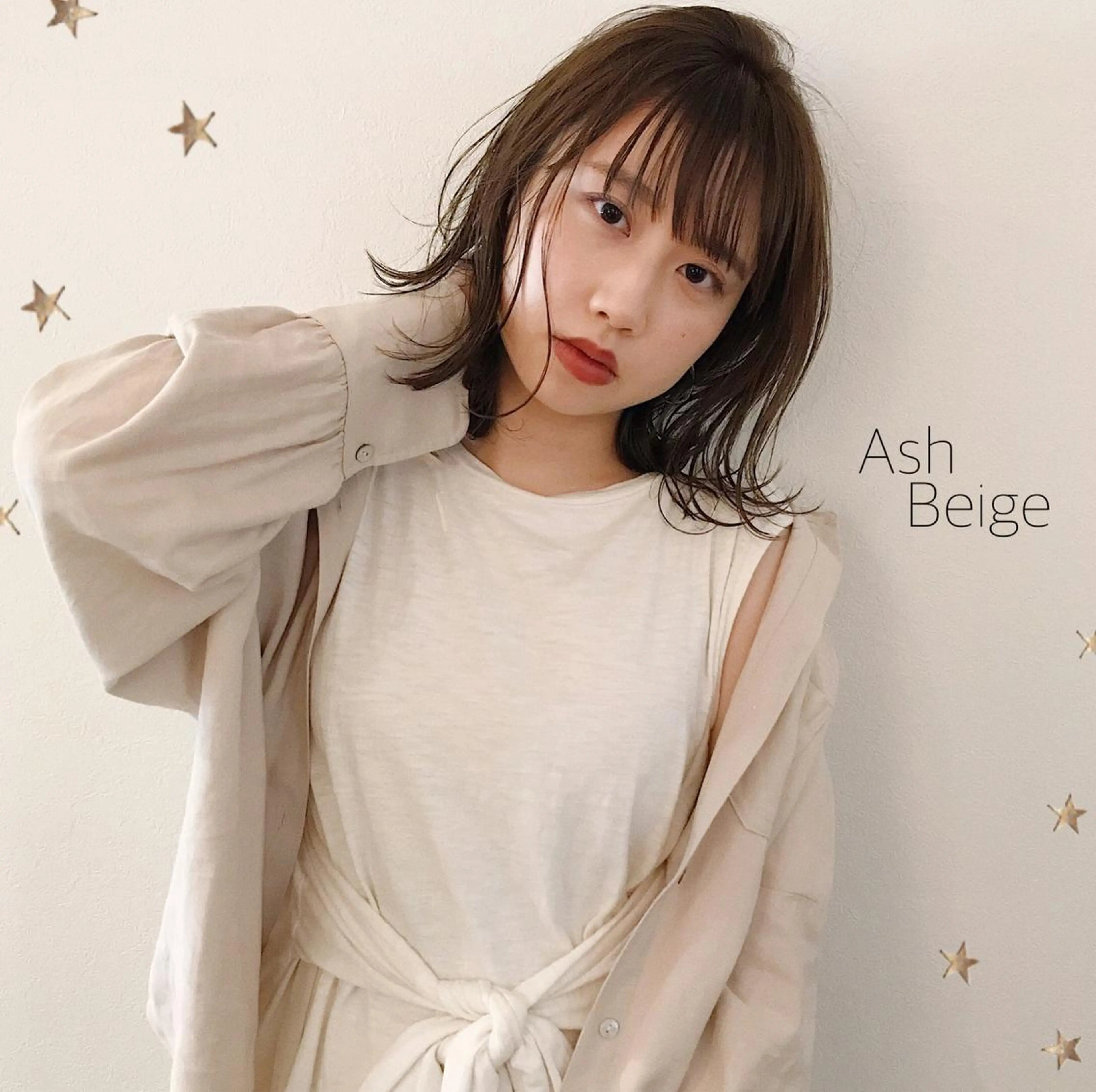 ミディアム カラー 市川 千夏のヘアスタイル