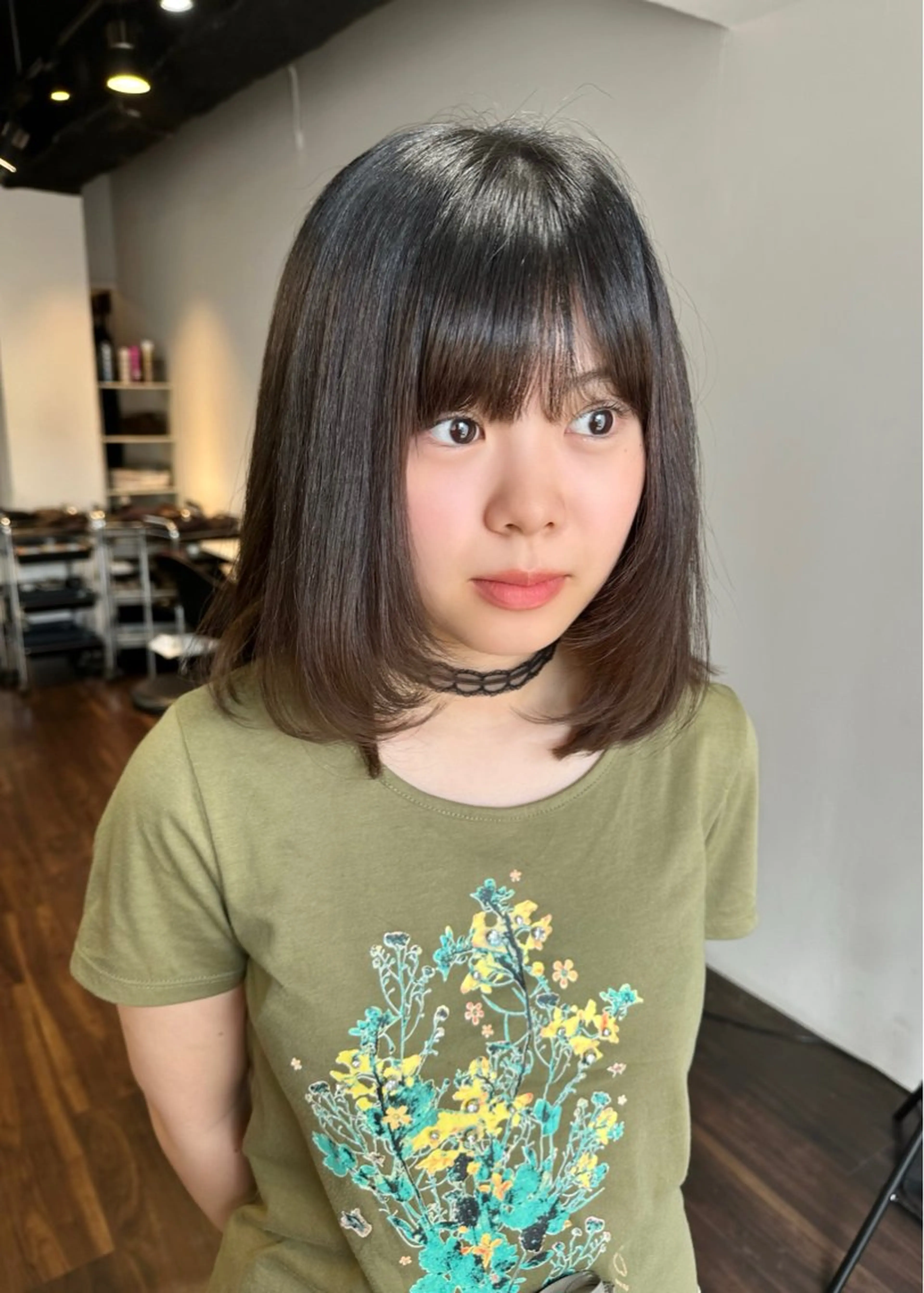 ミディアム カット トリートメント 艶髪カラー/レイヤ ー支持No.1renのヘアスタイル