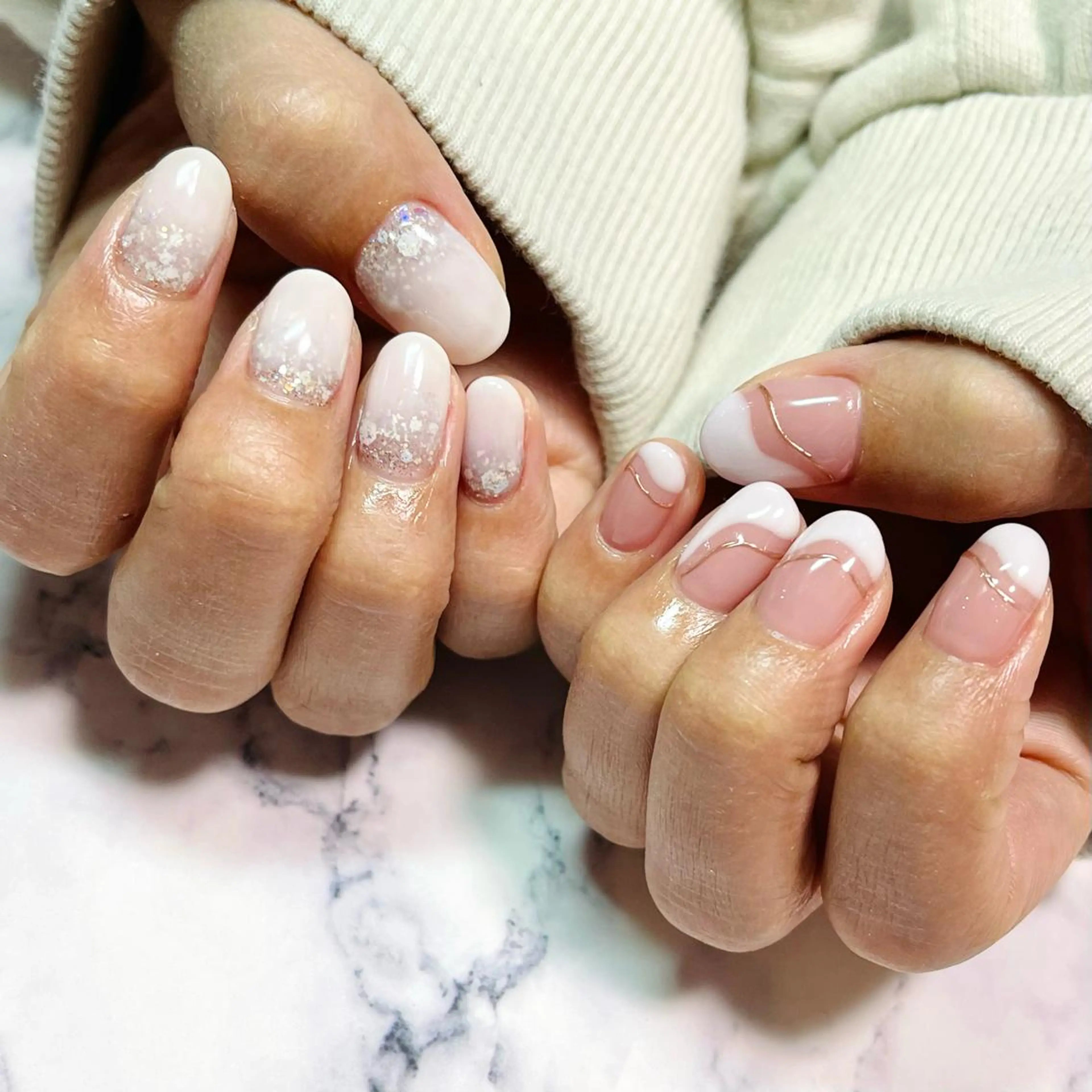 ネイル アートネイル ジェルネイル 持ち込み ニュアンスネイル オフィスネイル ハンドネイル kinjo yuaのネイルデザイン