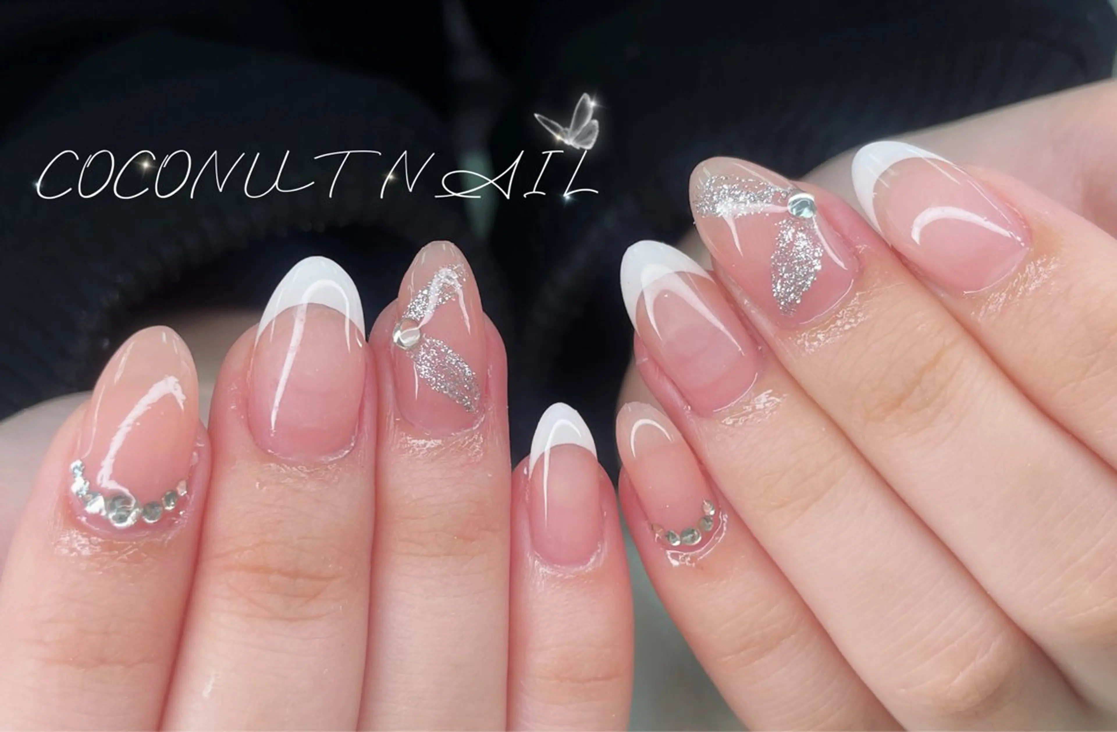 ネイル べっ甲ネイル フレンチネイル キラキラネイル ラメ(グリッター) マグネットネイル ハンドネイル 神田 ココナッツのネイルデザイン