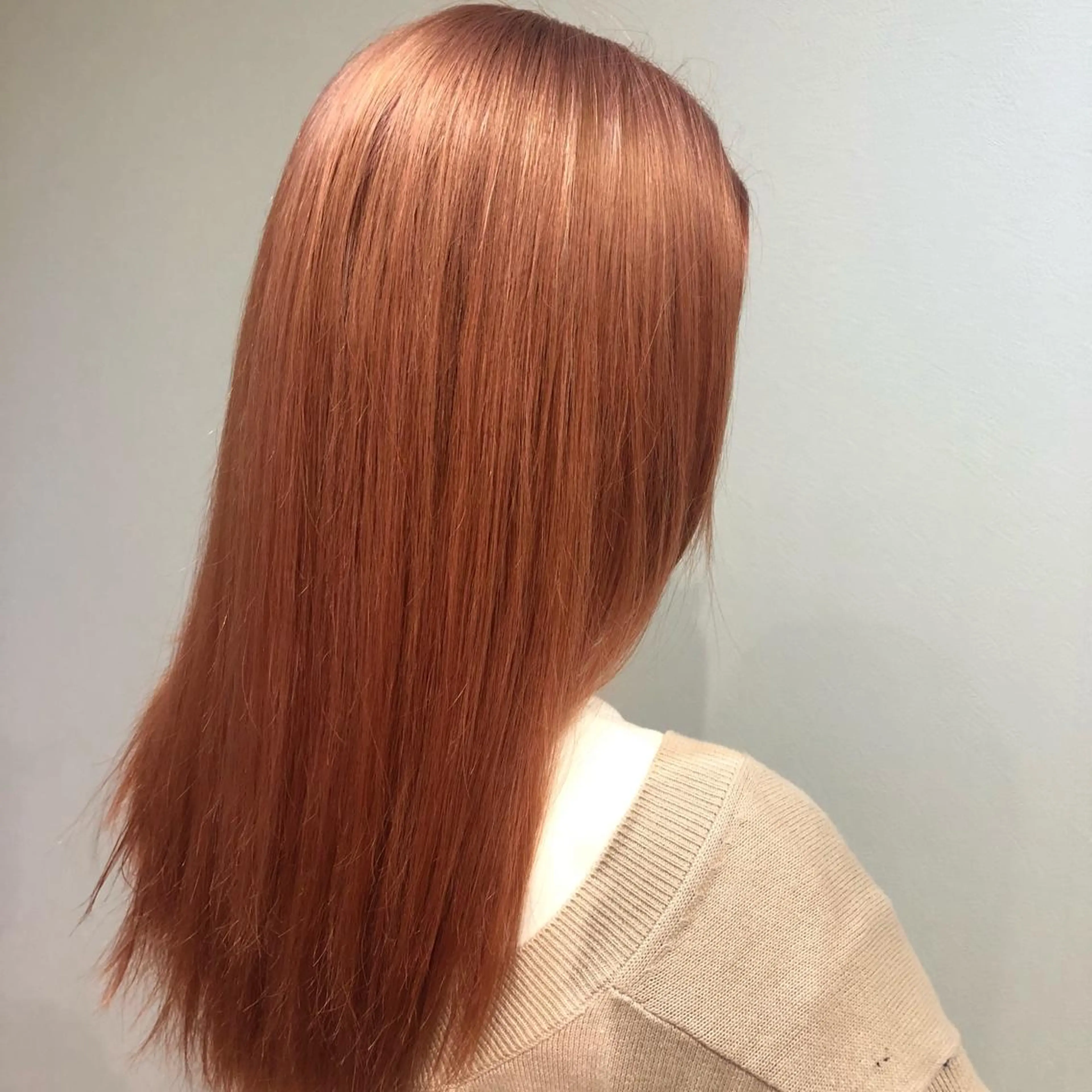 ロング カラー オレンジ GIEN 末吉 海斗のヘアスタイル