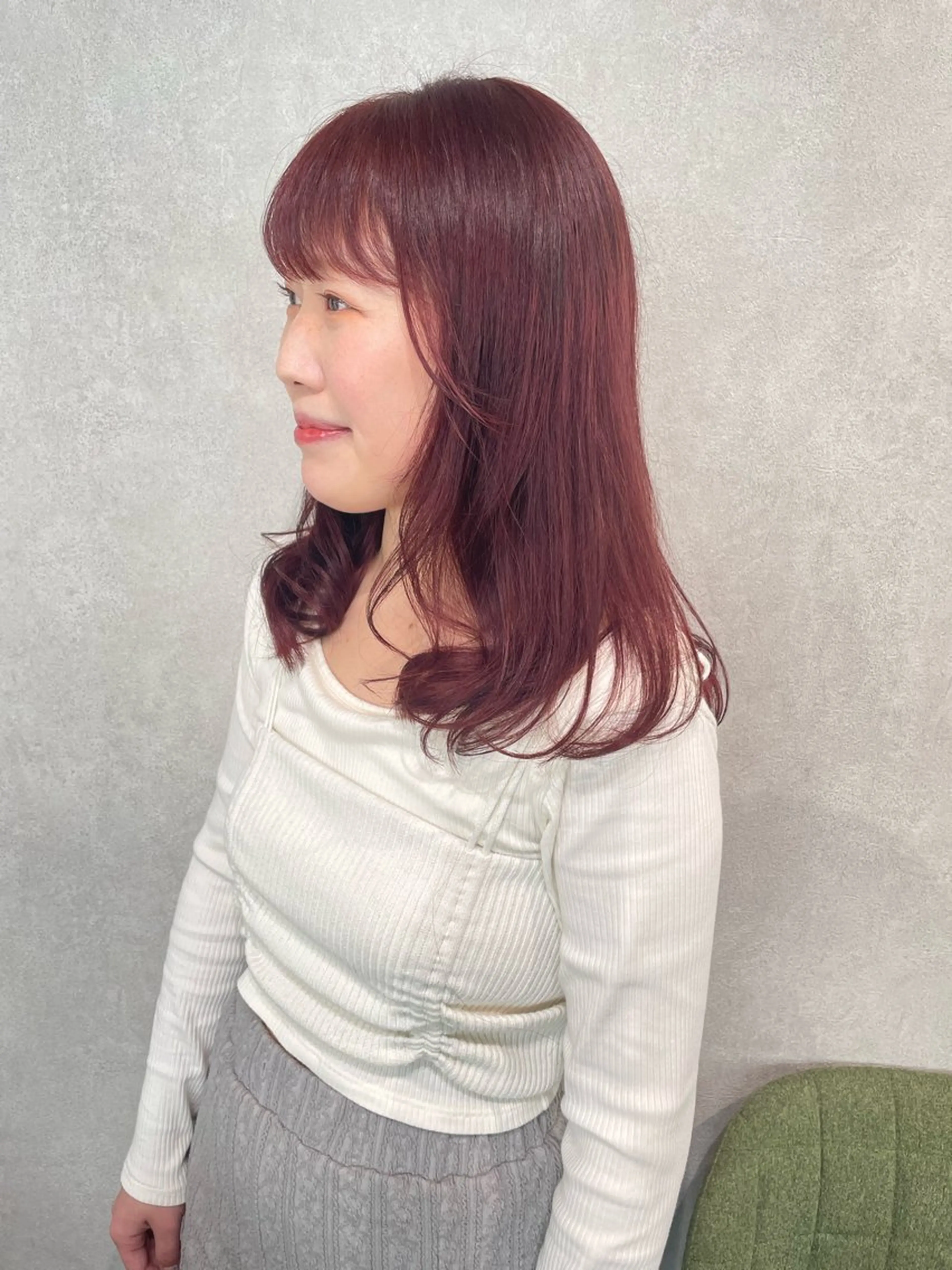 ミディアム カラー ブリーチ ダブルカラー ブリーチなしカラー ヘアカラー ナチュラル透明感🌱 小山美樹子のヘアスタイル