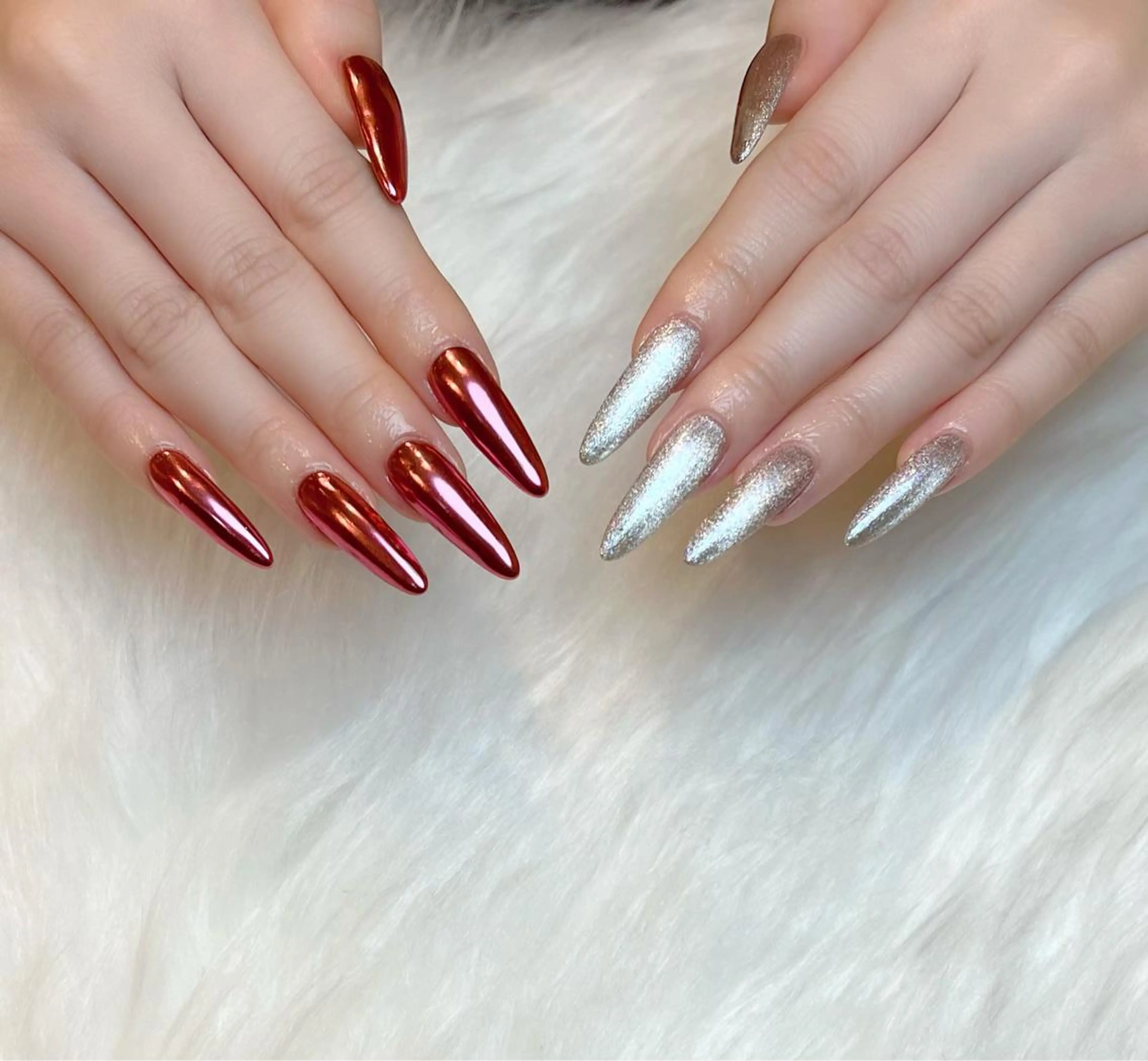 ネイル 長さ出し マグネットネイル ミラーネイル ネイルチップ Lino+ ネイル&よもぎ蒸しのネイルデザイン