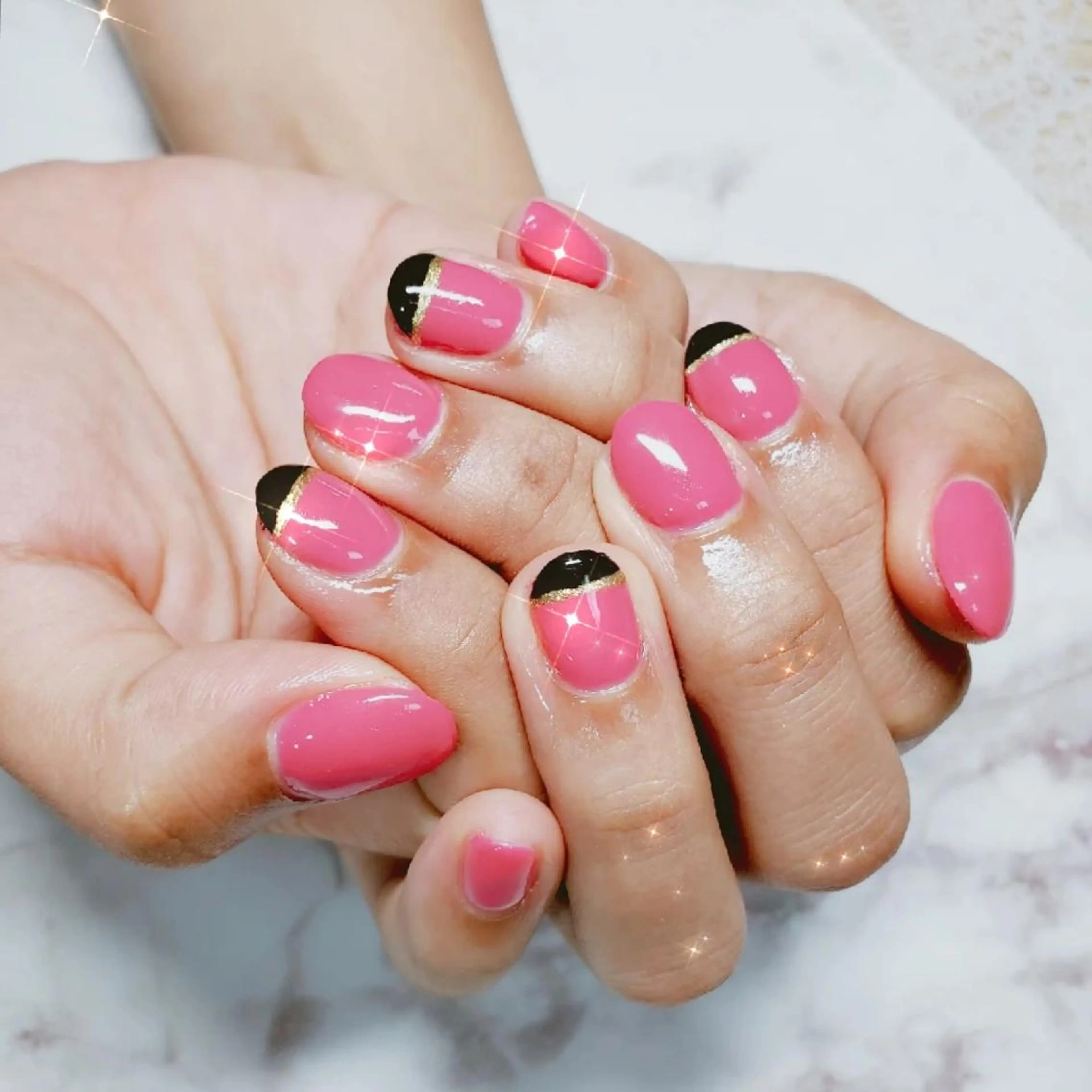 ネイル カジュアル ピンク ハンドネイル ネイルサロンベルティ .ひとみのネイルデザイン