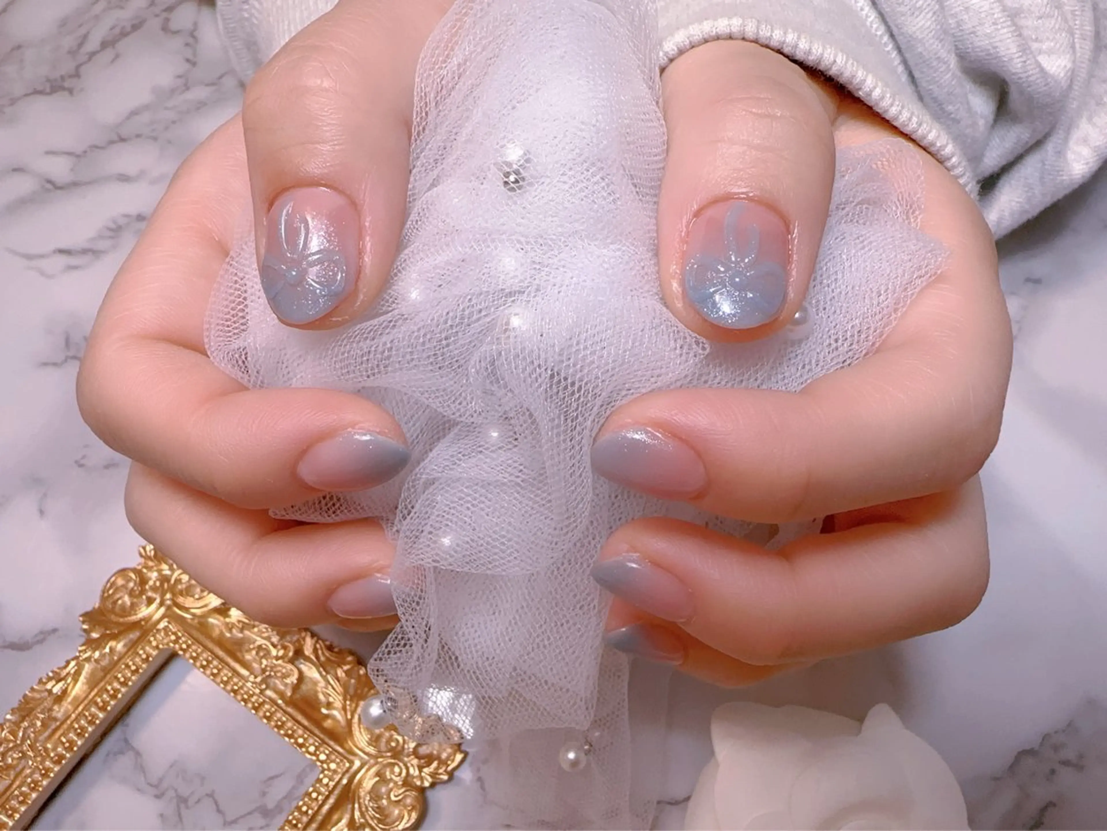 ネイル オーロラネイル フットネイル 韓国ネイル ラメ(グリッター) ラメグラデーション ハンドネイル Belle nail salon 新小岩のネイルデザイン