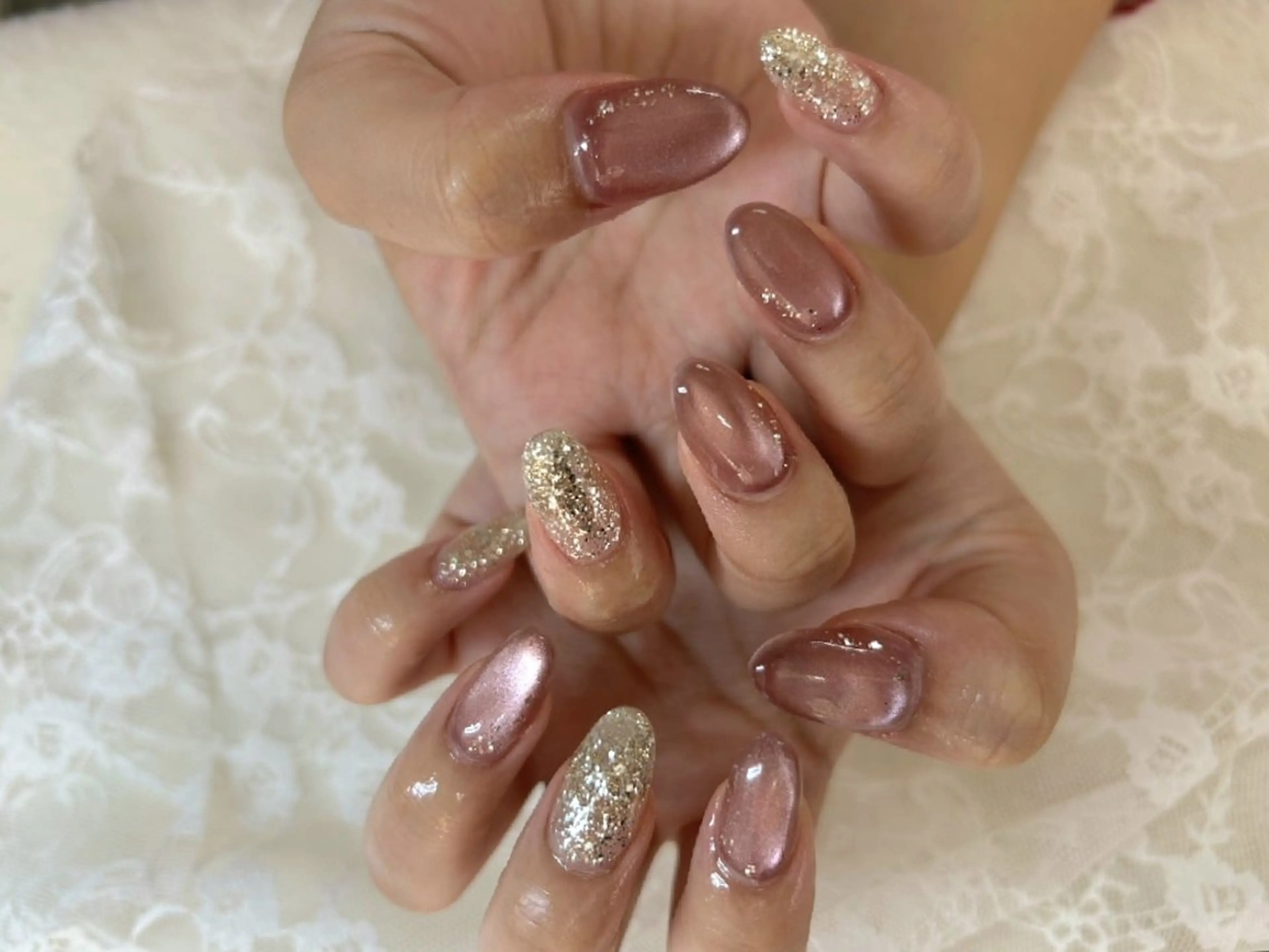 ネイル 長さ出し マグネットネイル ハンドネイル 心斎橋Salon Epokkuのネイルデザイン